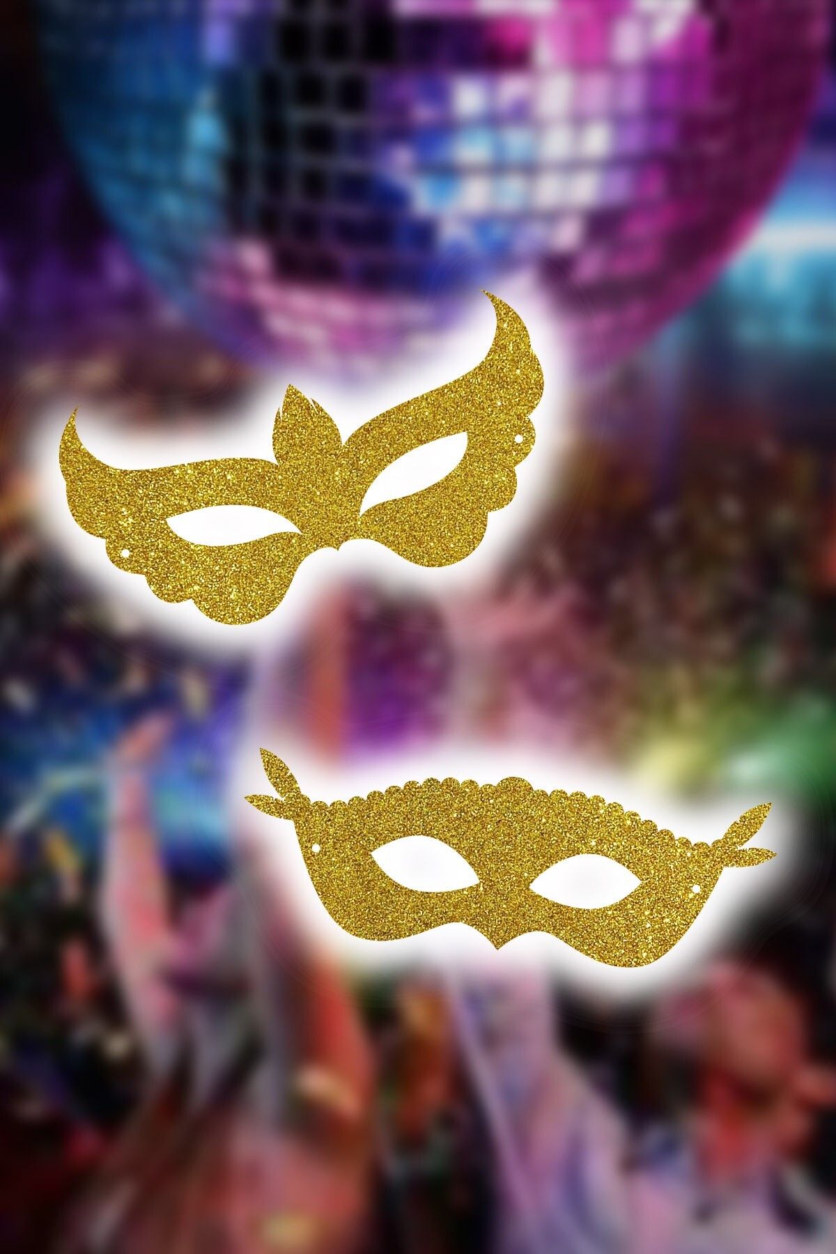 Artikel 2'li Gold Çocuk Parti Maskesi Yılbaşı Parti Maskesi, Yeni Yıl Aksesuarı, Doğum Günü Parti Maskesi, S