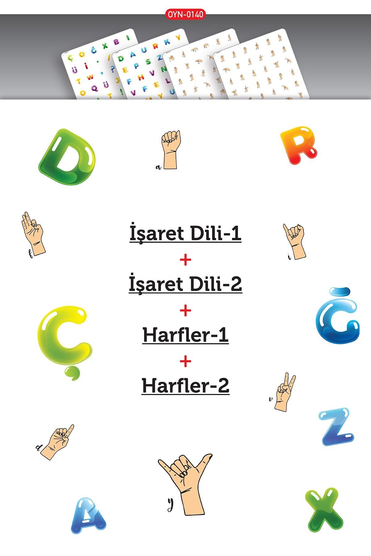 Artikel Mdf Montessori Oyunu Eşleştirme Oyun Kartları 4 Adet Harfler Oyun Kartı, Hafıza Kartı