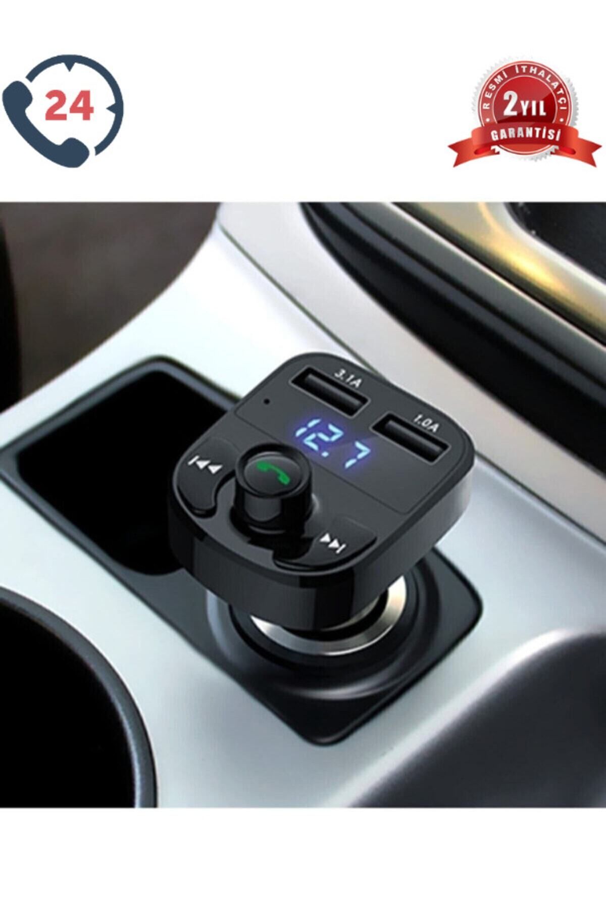 yopigo Car X8 Araç Fm Transmitter 5.0 Bluetooth Araç Kiti Usb Mp3 Sd Kart Çakmaklık Girişli Araba Oto Teyp