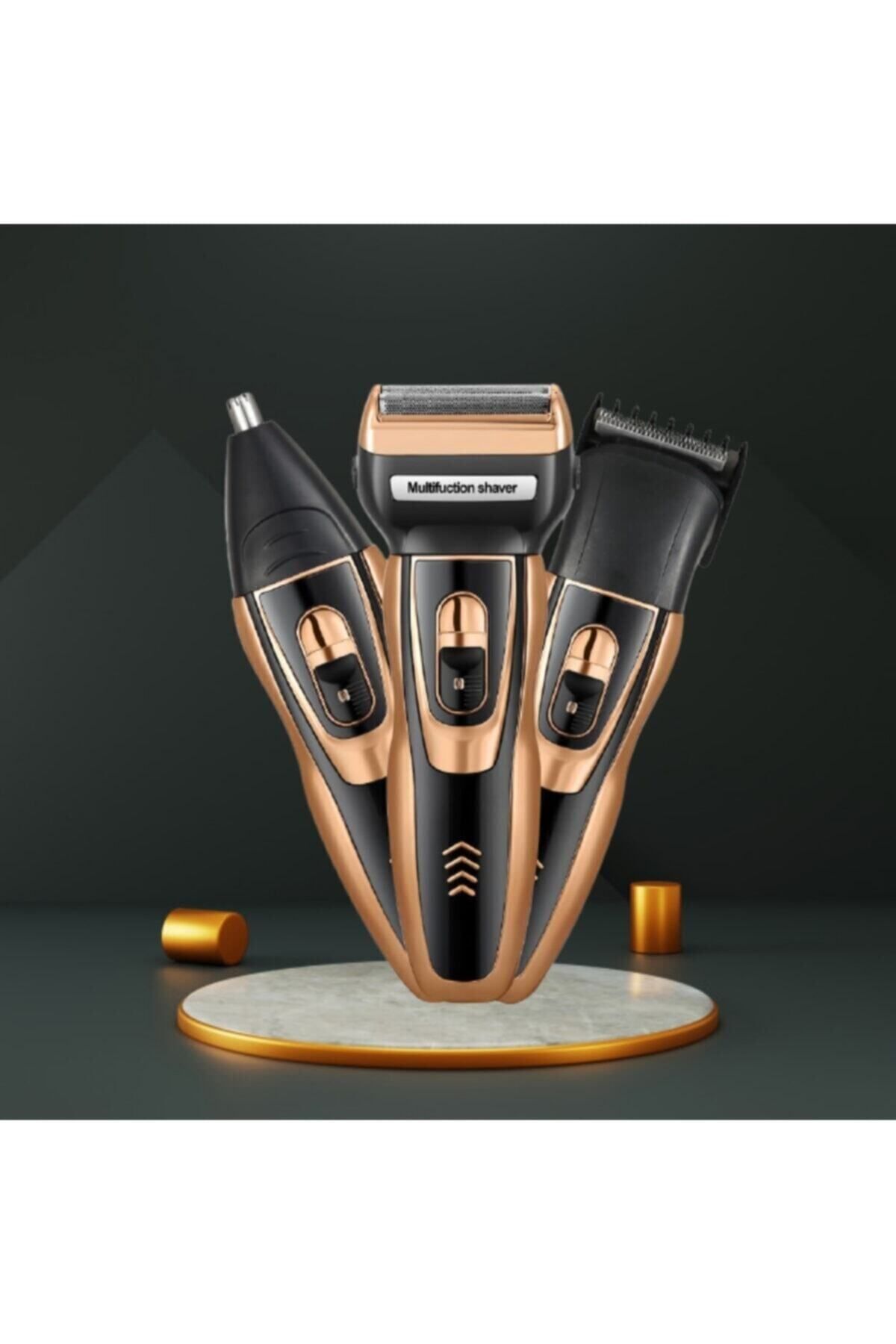 AKF 3 Başlıklı Tıraş Makinesi Saç Sakal Yanak Ense Favori Burun Tıraş Makinesi