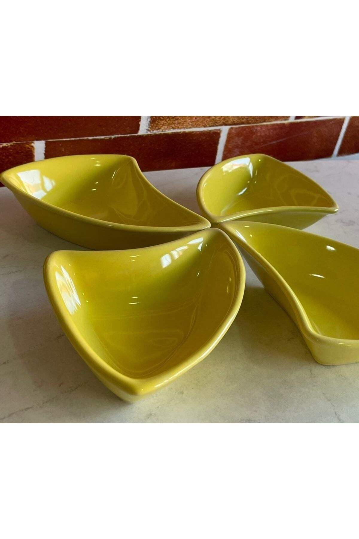 Keramika 17 Cm Rüzgar Çerezlik Sarı 4 Lü