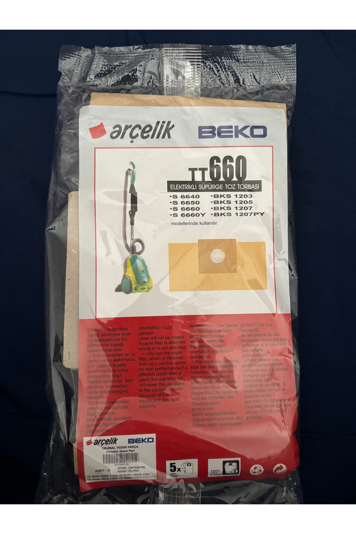 Arçelik Beko TT660 Kağıt Torbası 5 Adet