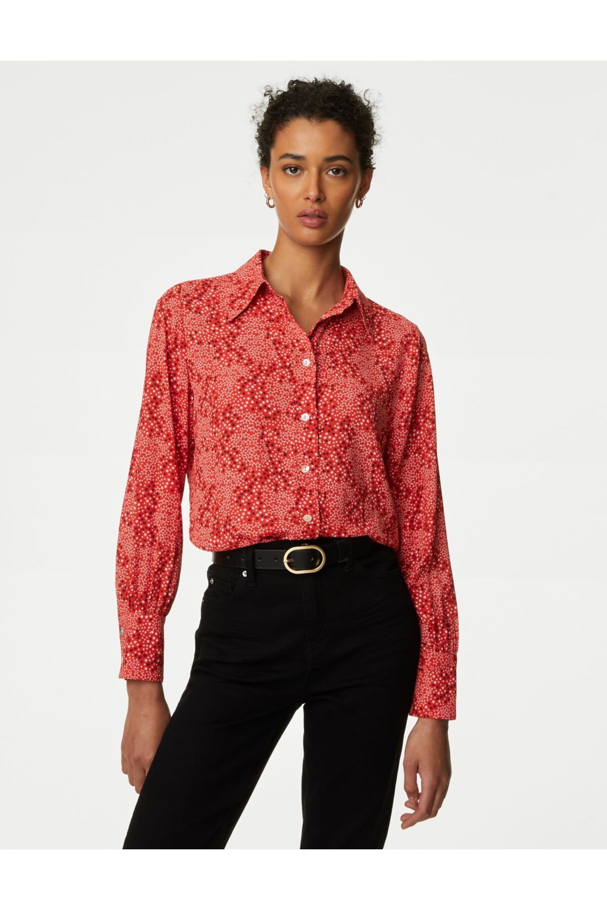 Marks & Spencer Regular Fit Uzun Kollu Desenli Gömlek