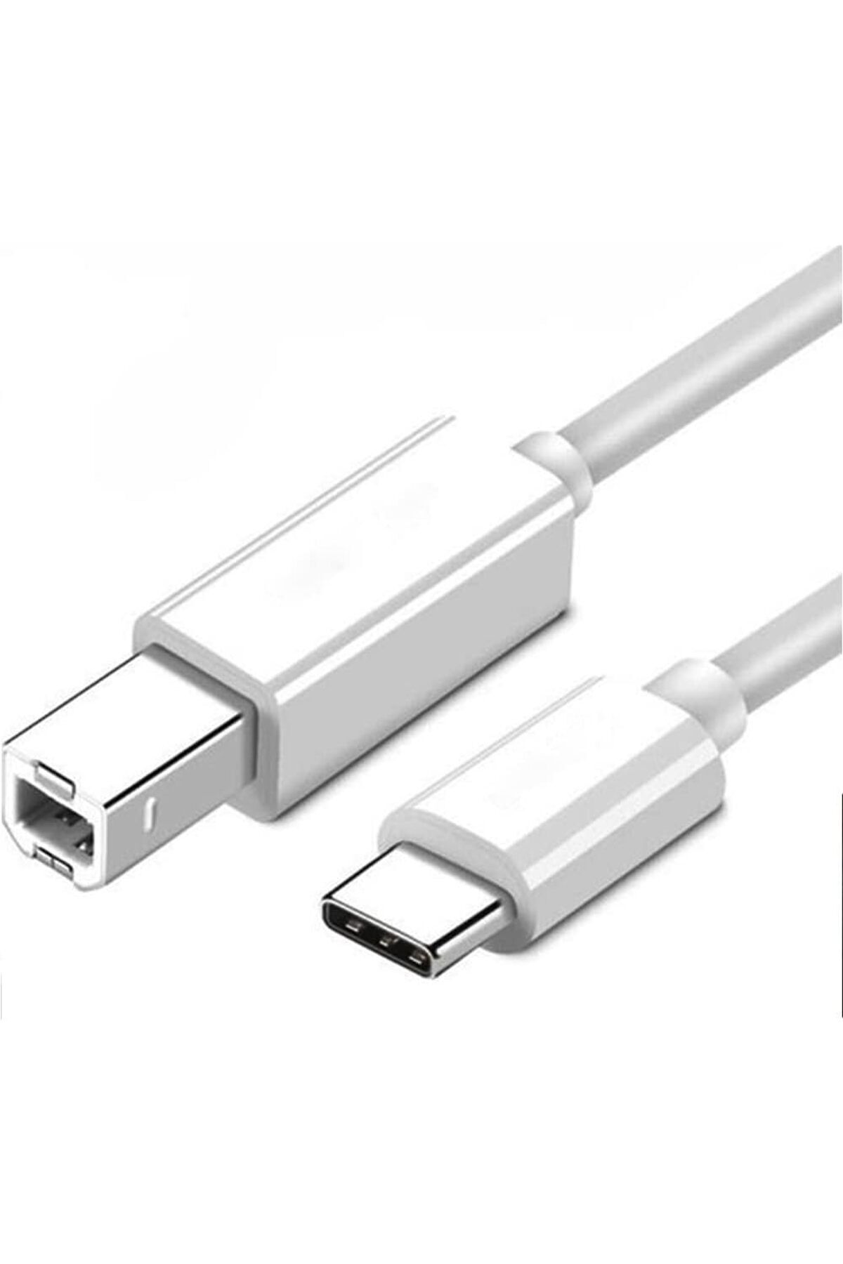 harry 1.5 Metre Type-C USB B Printer Kablosu Beyaz Type-C Yazıcı Kablosu Tablet,Telefon,Bilgisayar,