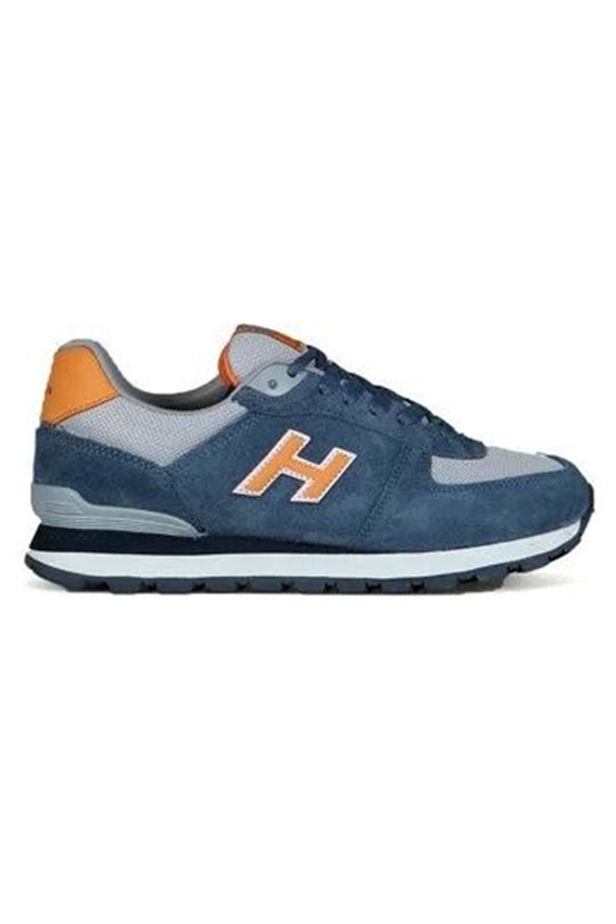 Hammer Jack 102 19250 Peru %100 Hakiki Deri Unisex Spor Ayakkabı Mavi-turuncu
