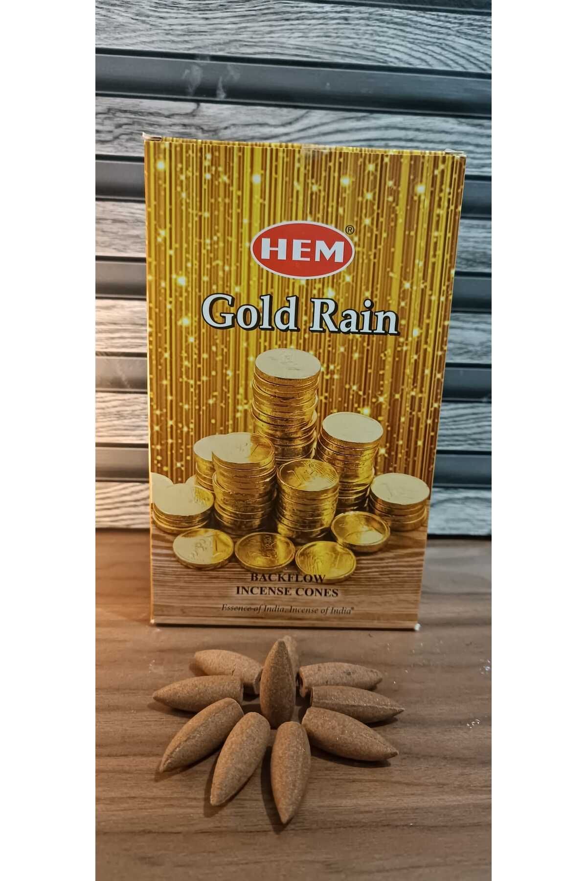 HUNATASARIM 10 Adet Geri Akış Tütsü Gold Rain (Altın Yağmur) Kokulu