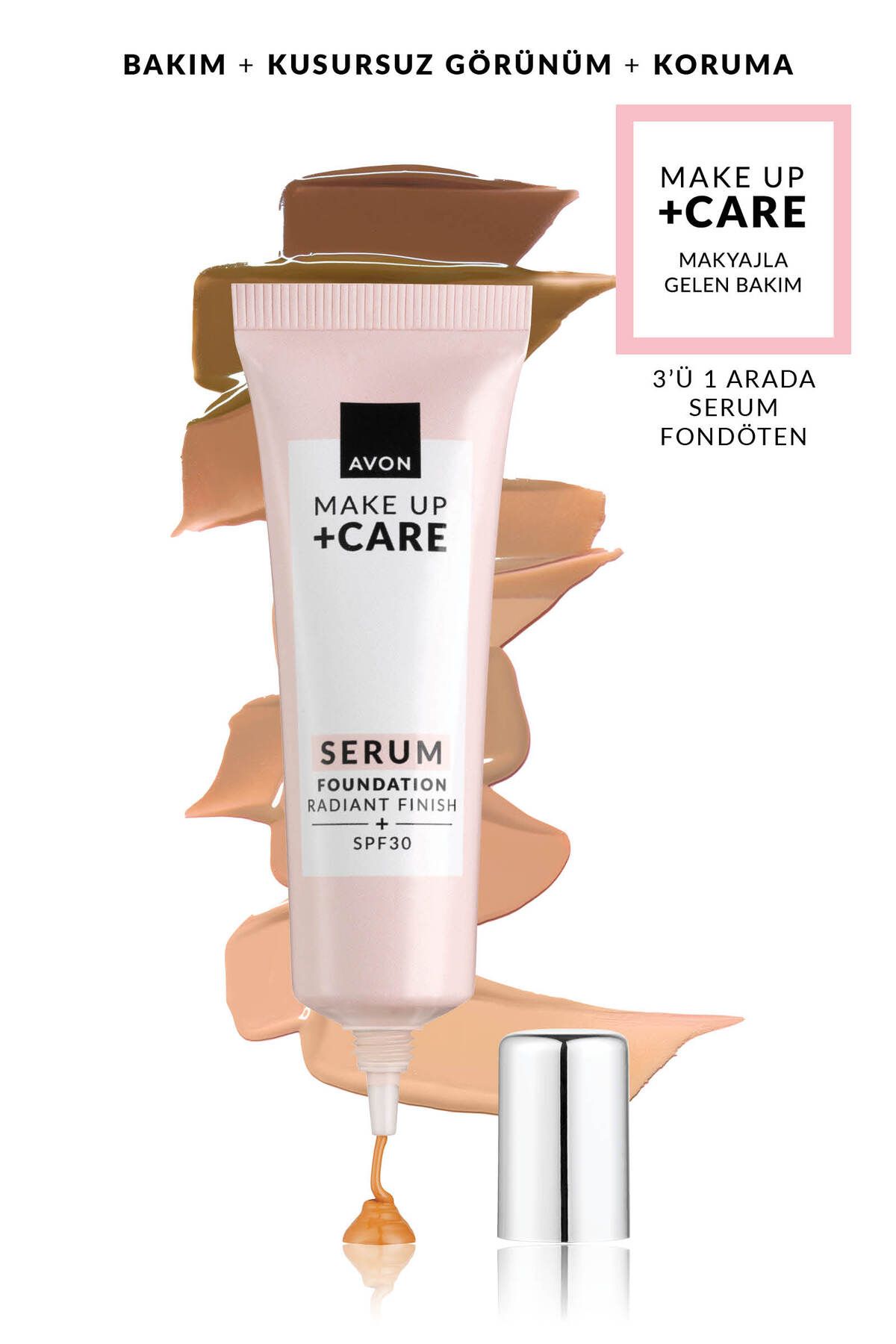 Avon MAKE UP + CARE 3’ü 1 Arada Serum Fondöten