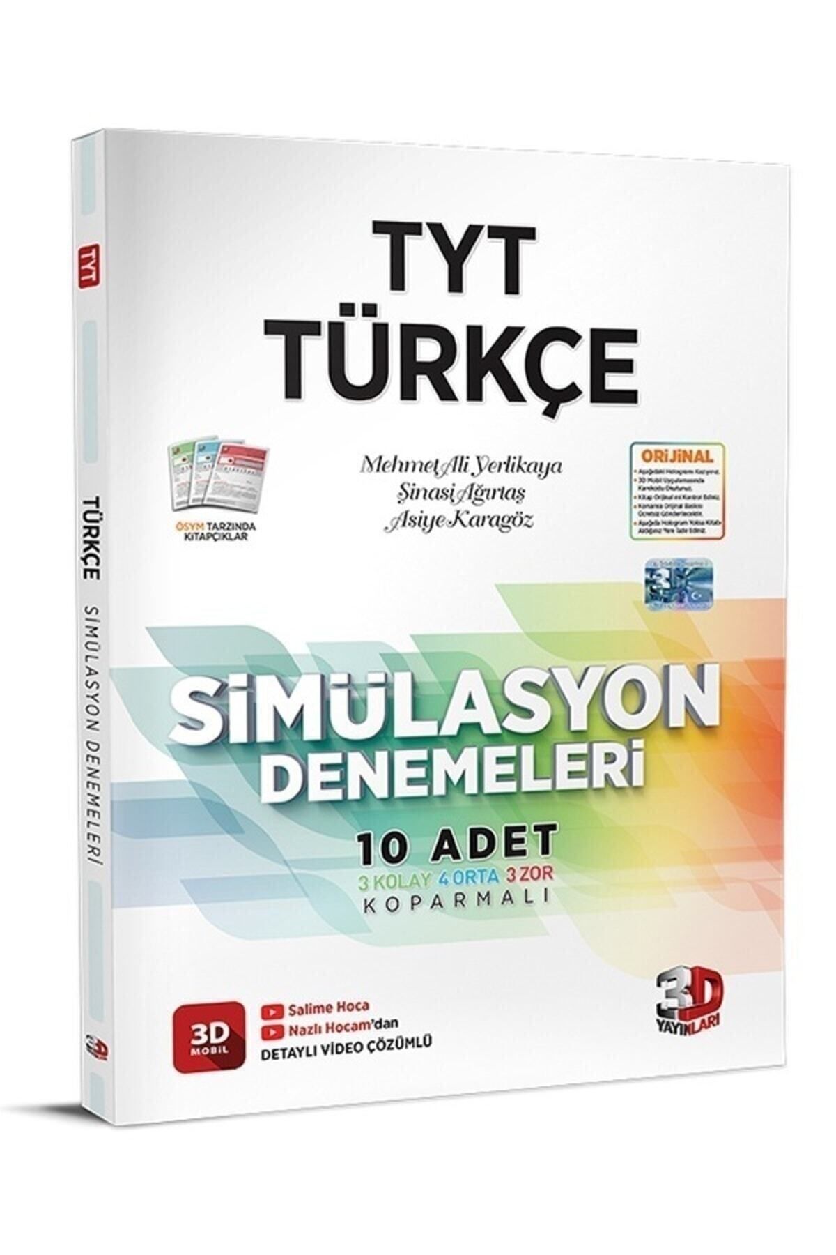 3D Yayınları 3d Tyt Türkçe Simülasyon Denemeleri