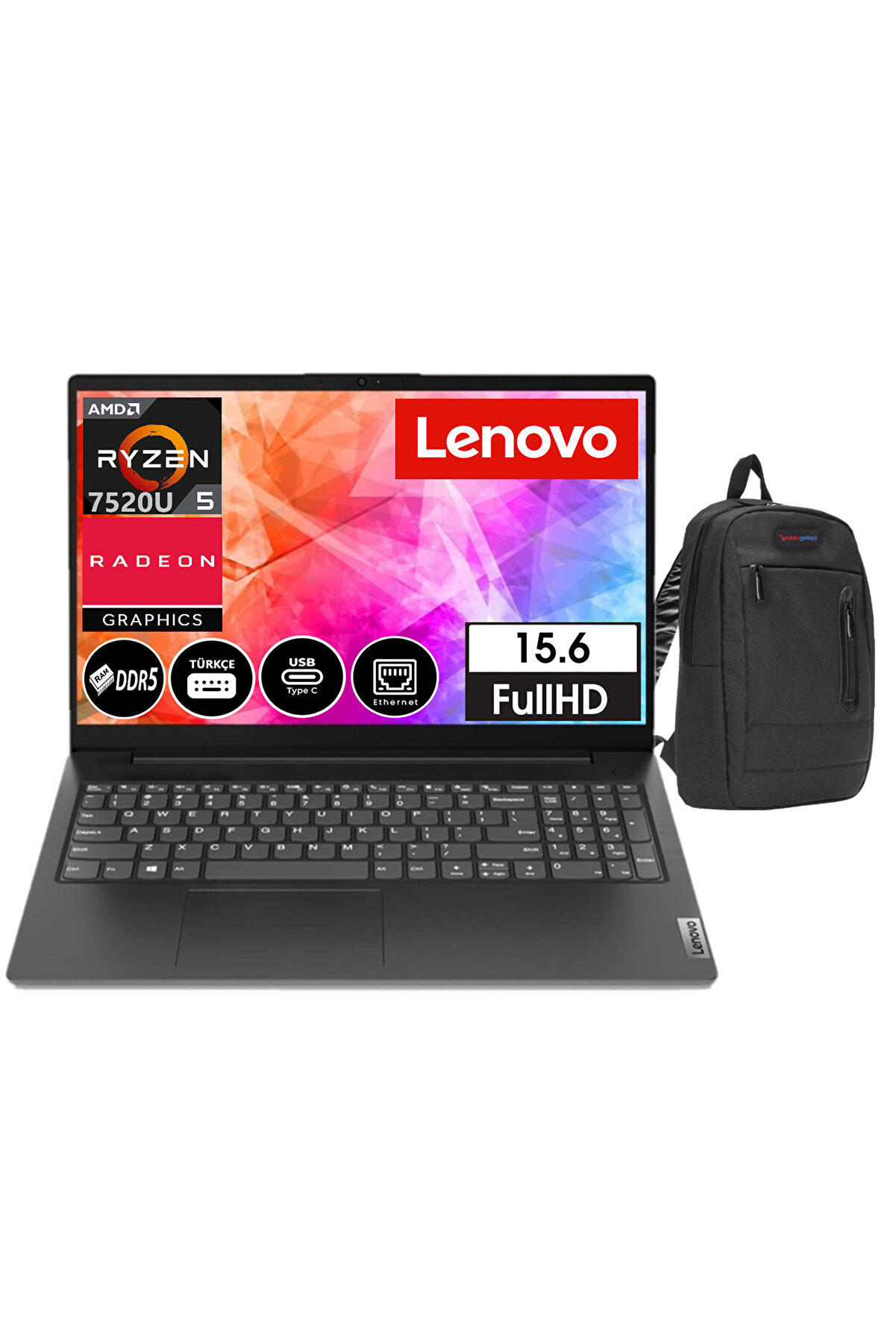 V15 Gen4 Amn Ryzen5 7520U 16GB 256GB SSD 15.6