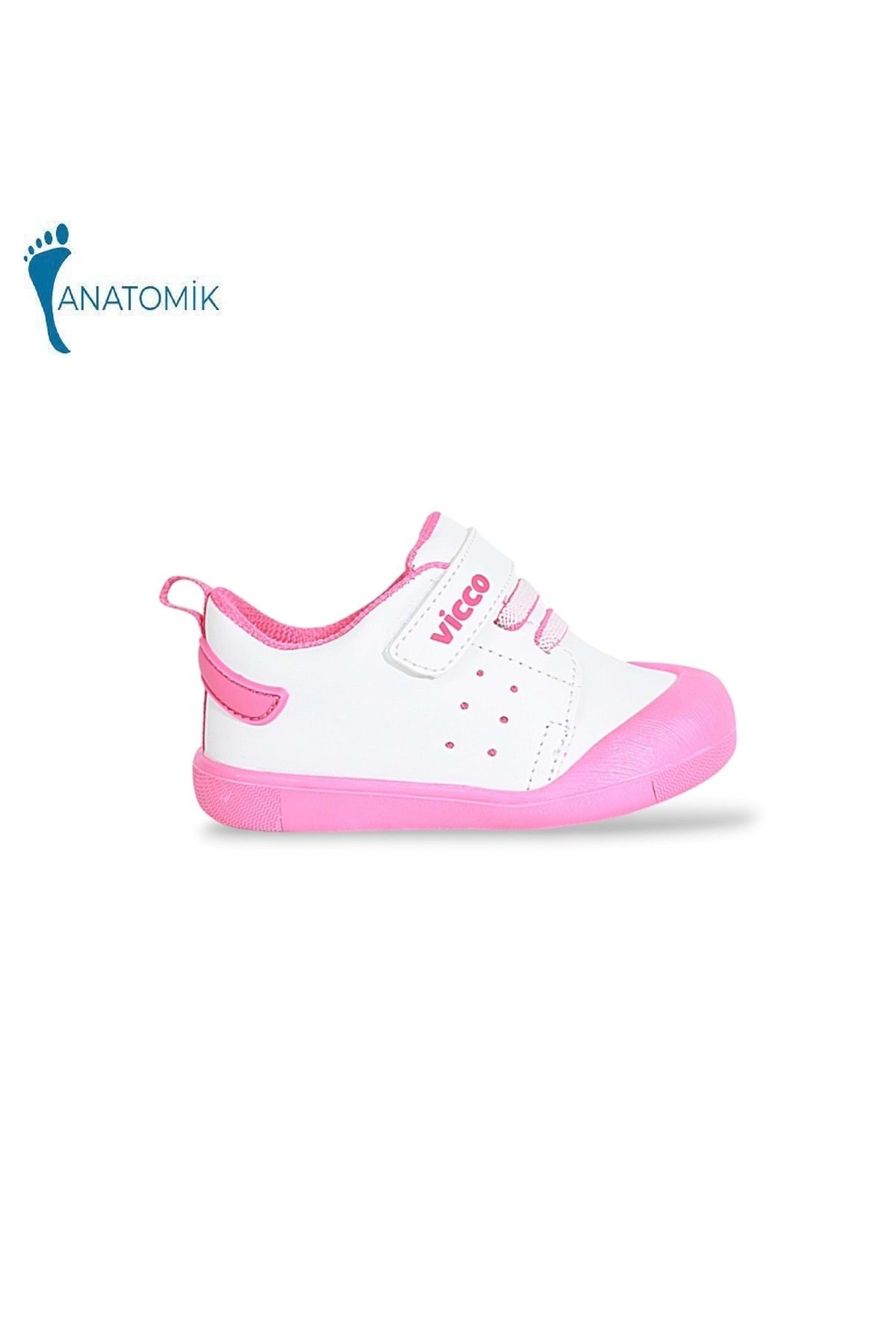 Vicco 950.E23Y.211 İlk Adım Anatomik Tabanlı Bebek Ayakkabısı - NKT01837-beyaz pembe-19
