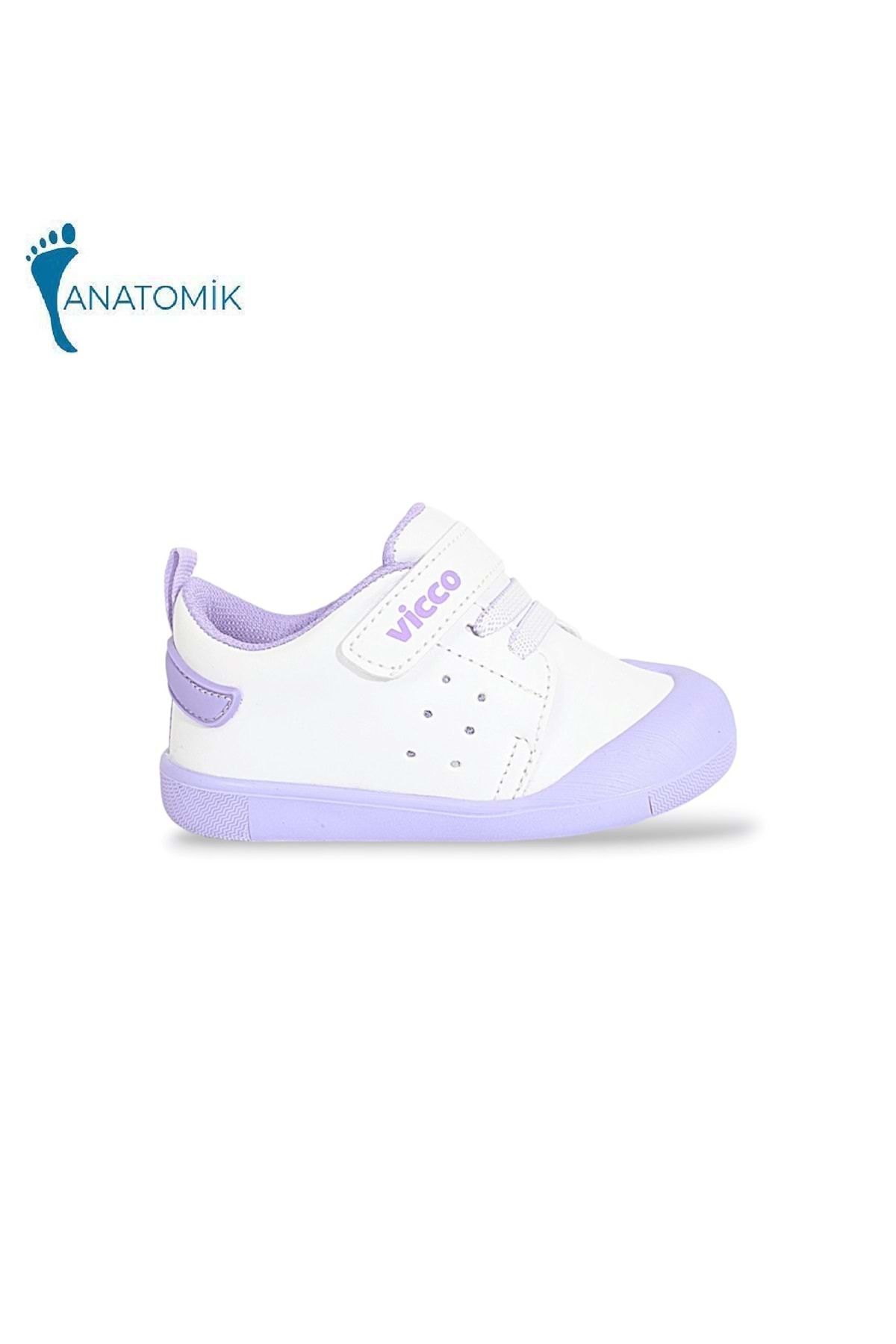 Vicco 950.E23Y.211 İlk Adım Anatomik Tabanlı Bebek Ayakkabısı - NKT01837-Beyaz Lila-19