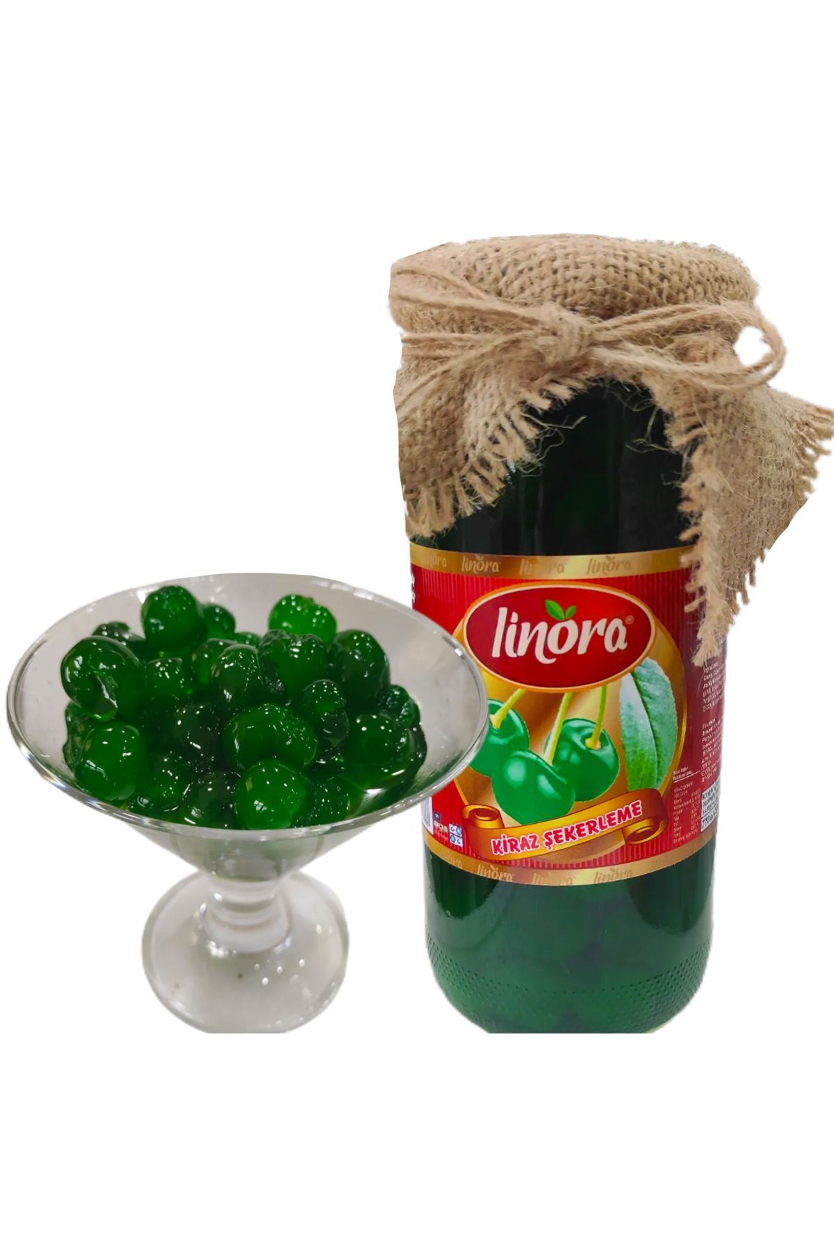 LİNORA Linora Yeşil Kiraz Şekerleme Kavanoz 770 gr