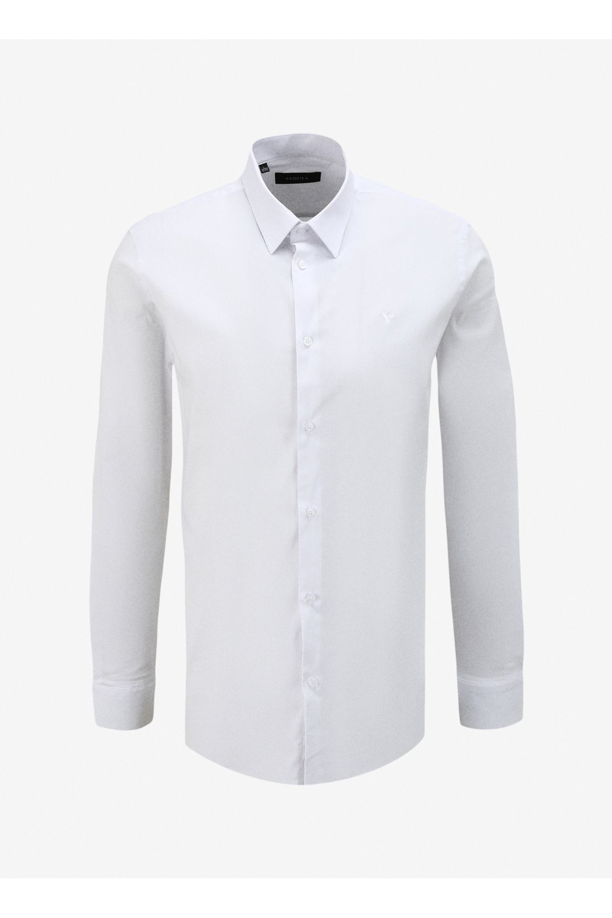 Fabrika Slim Fit Gömlek Yaka Düz Beyaz Erkek Gömlek F4SM-GML 1003