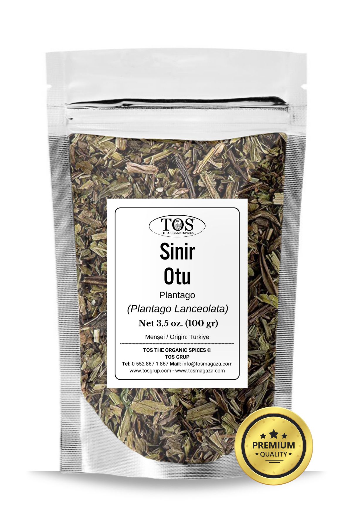 TOS The Organic Spices Sinir Otu 100 gr (1. KALİTE) Plantago Lanceolata