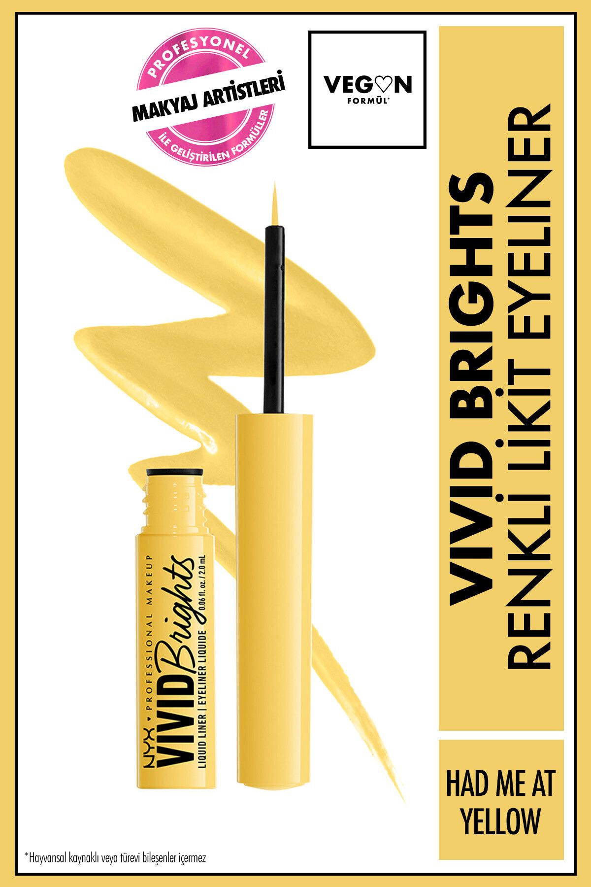 NYX Professional Makeup Vivid Brights Likit Eyeliner - Had Me At Yellow