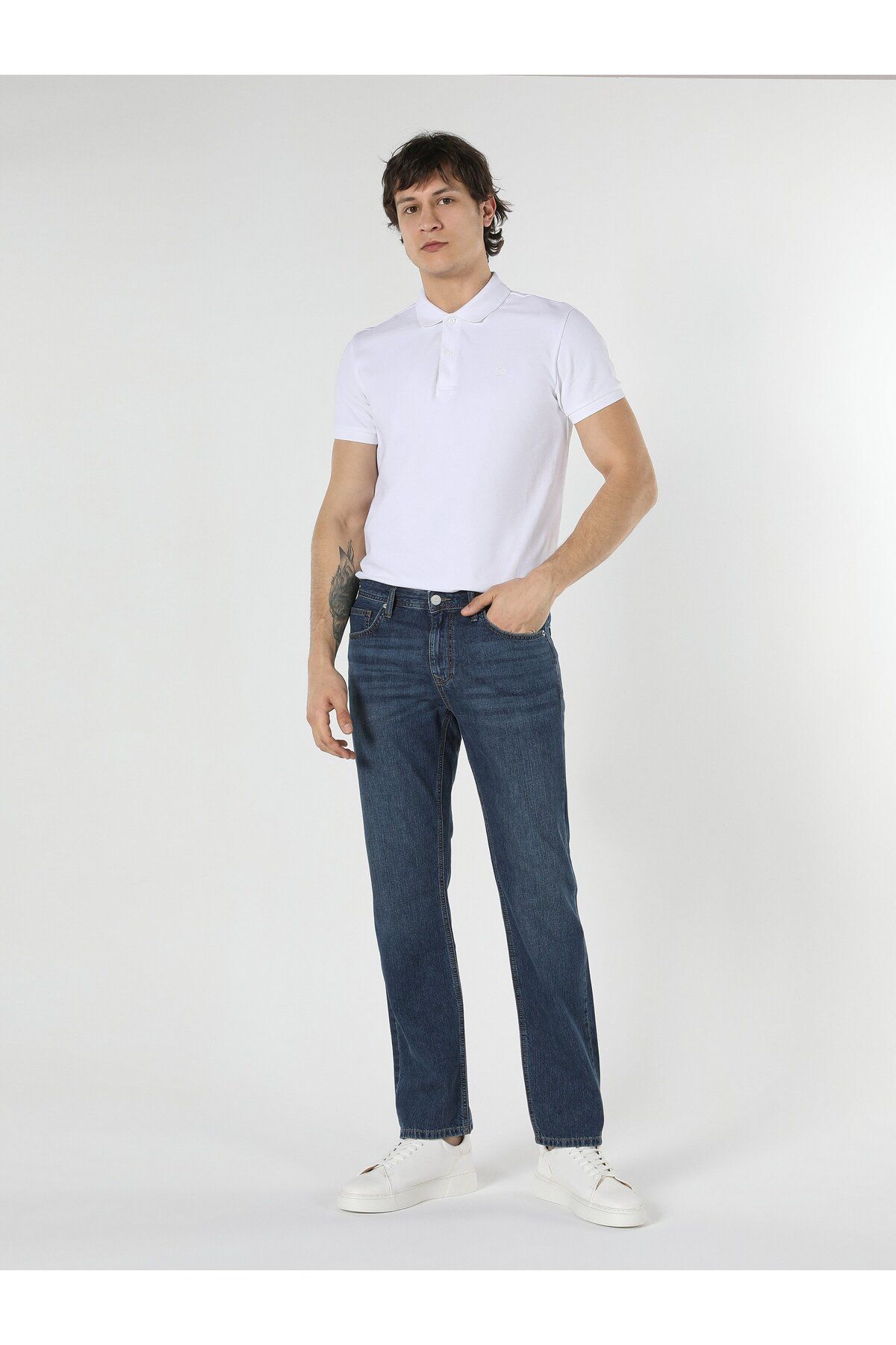 Colin’s 045 Davıd Orta Bel Düz Paça Regular Fit Koyu Mavi Erkek Jean Pantolon