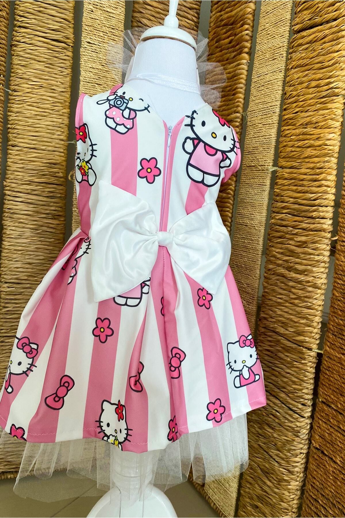 EMBE Hello Kitty Kabarık Doğum Günü Elbisesi Ve Saç Bandı