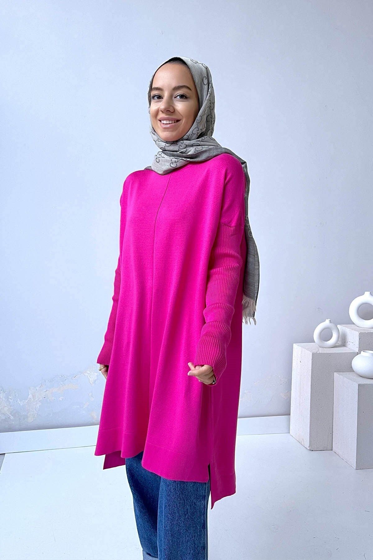 Ka Hijab Mira Merserize Tesettür Tunik - Fuşya