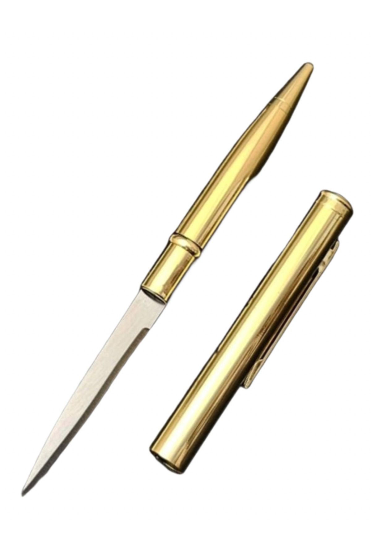 KnivesAndWeapons Kalem Bıçak Gizli Bıçak Kalem Görünümlü Gold Lüks Kalem Standart Kalem Boyutu Taktikal