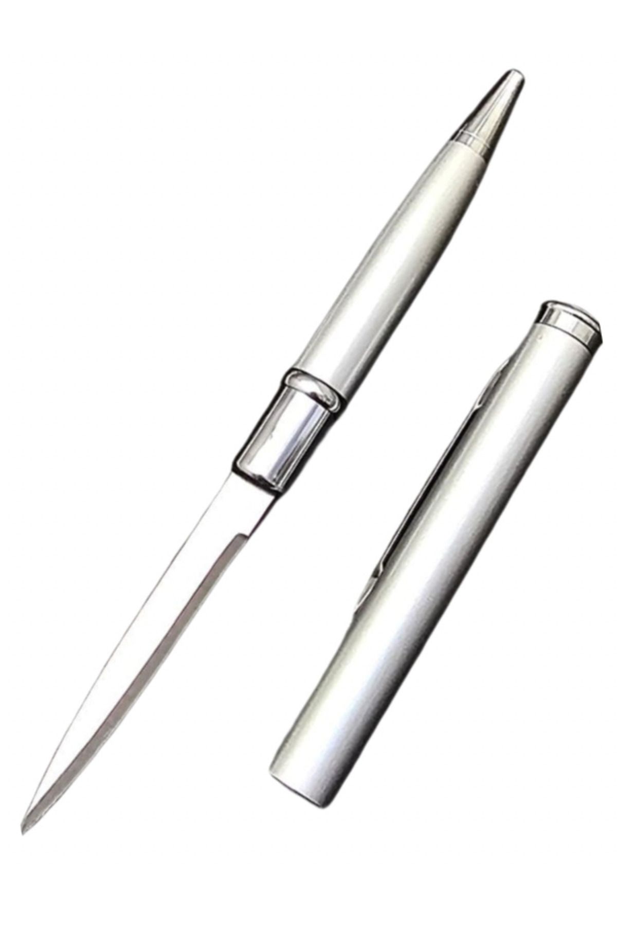 KnivesAndWeapons Kalem Bıçak Gizli Bıçak Kalem Görünümlü Gümüş Lüks Kalem Standart Kalem Boyutu Taktikal