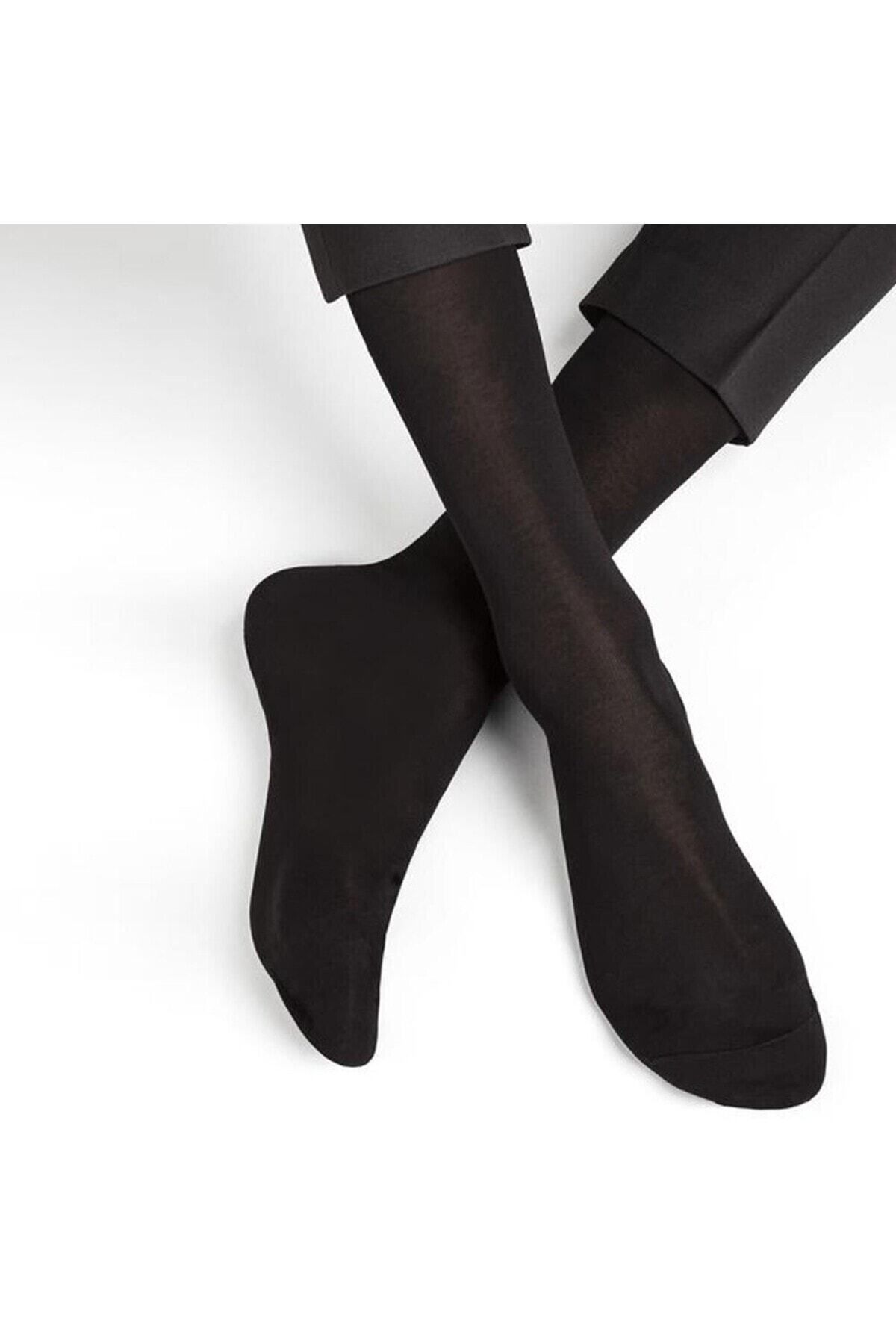 Bolero Erkek 3'lü Siyah Uzun Takım Elbise Dizaltı Çorap