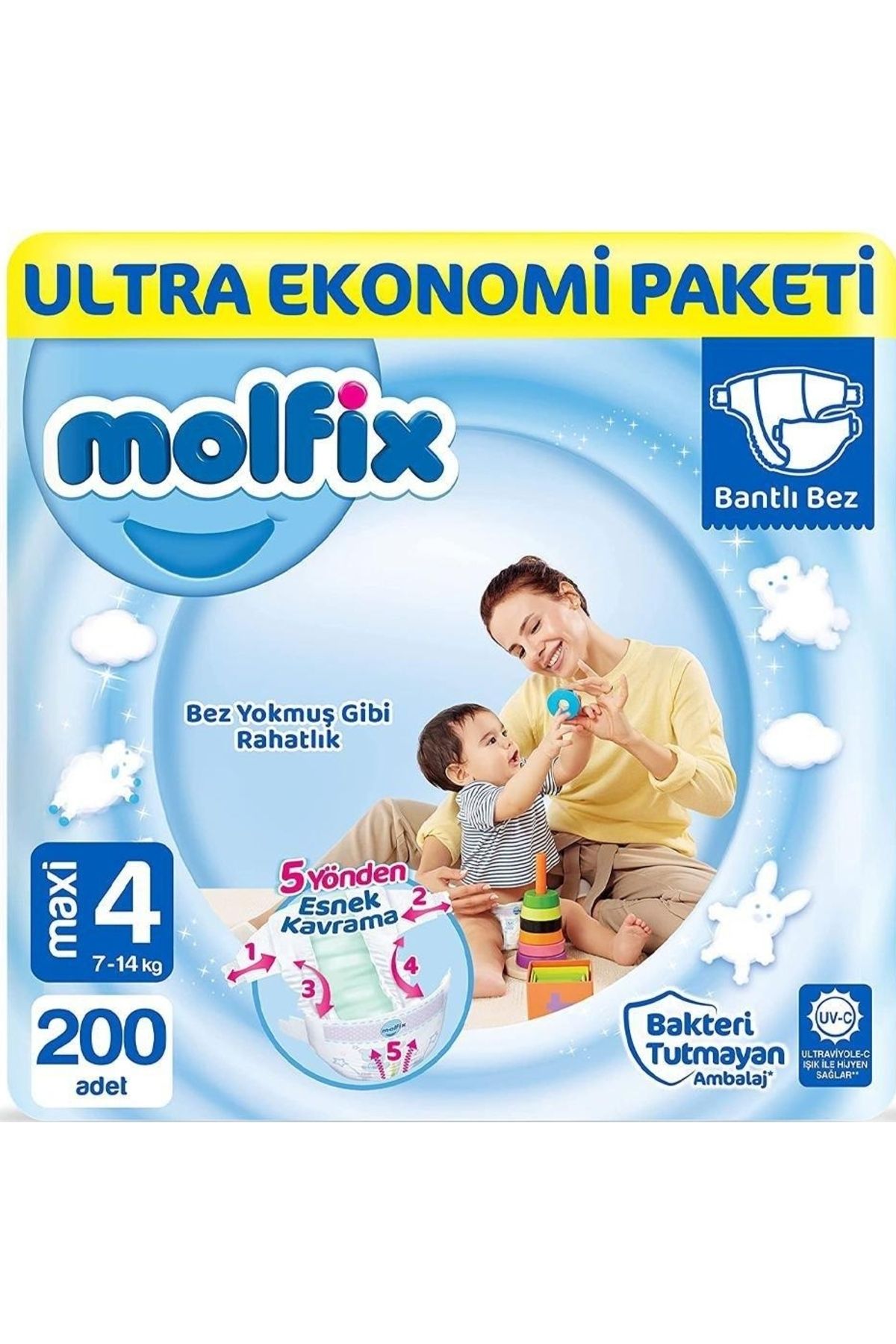 Molfix Bebek Bezi Ultra Fırsat Paketi Maxi 4 No 100 Lü X 2 Adet