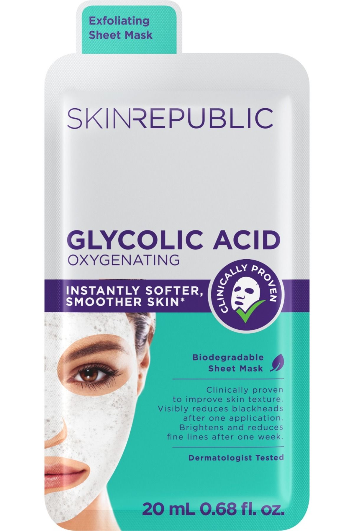 Skin Republic Glikolik Asit İçeren Yenileyici Yüz Maskesi