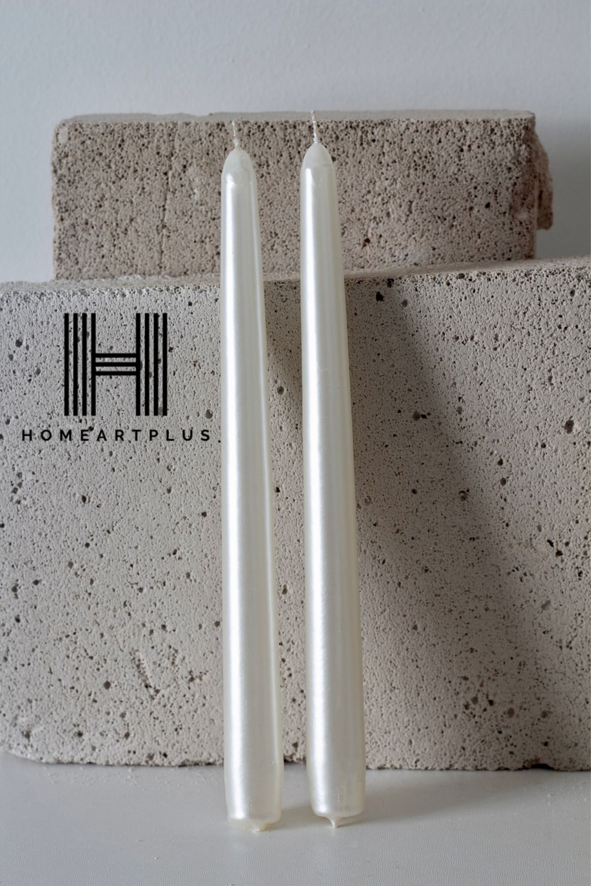 homeartplus Sedef Beyaz Renk 2 li Şamdan Mum (çap 2.2 boy 25cm)
