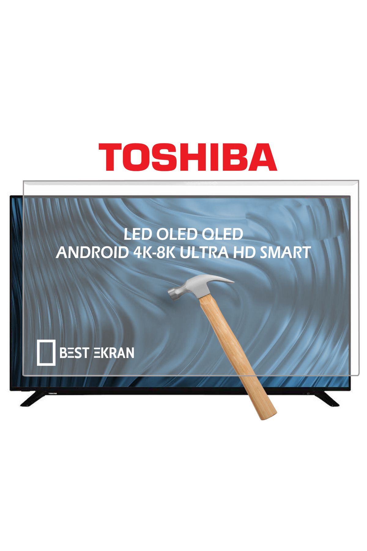Bestekran Toshiba 50" Inç 126 Cm Tv Ekran Koruyucu Led Oled Qled Androıd 4k-8k Ultra Hd Smart