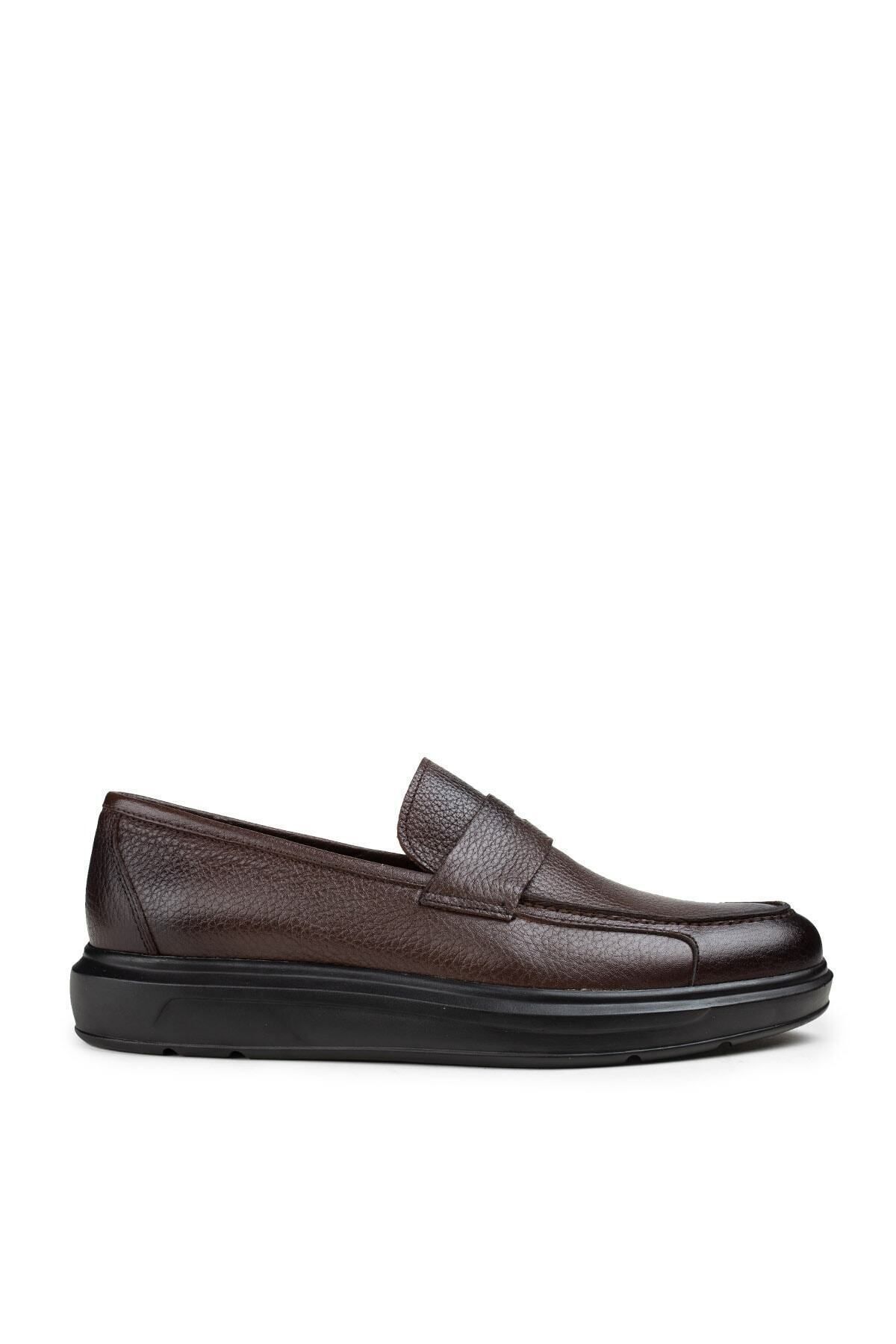Deery Erkek Koyu Kahverengi Hakiki Deri Comfort Loafer Ayakkabı