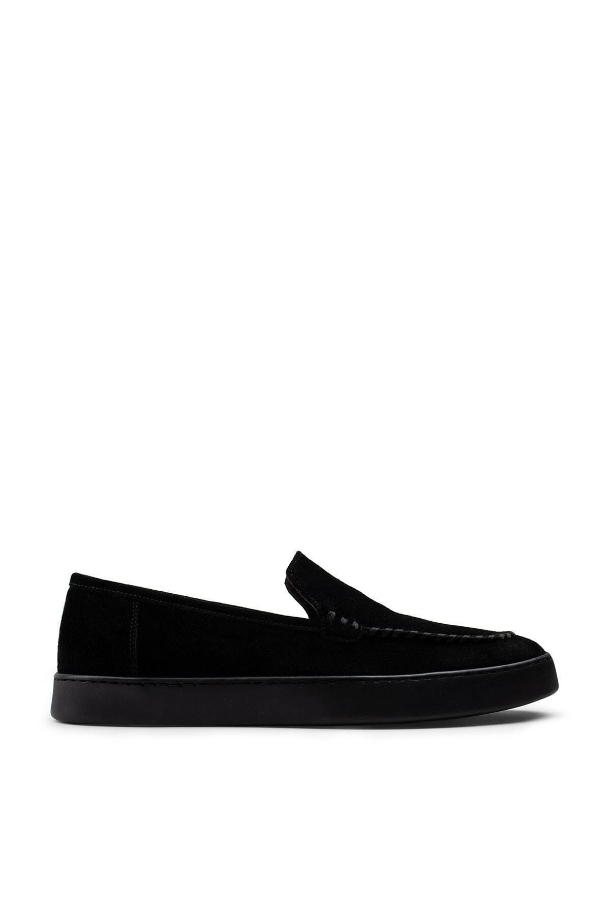 Deery Hakiki Süet Siyah Loafer Erkek Ayakkabı