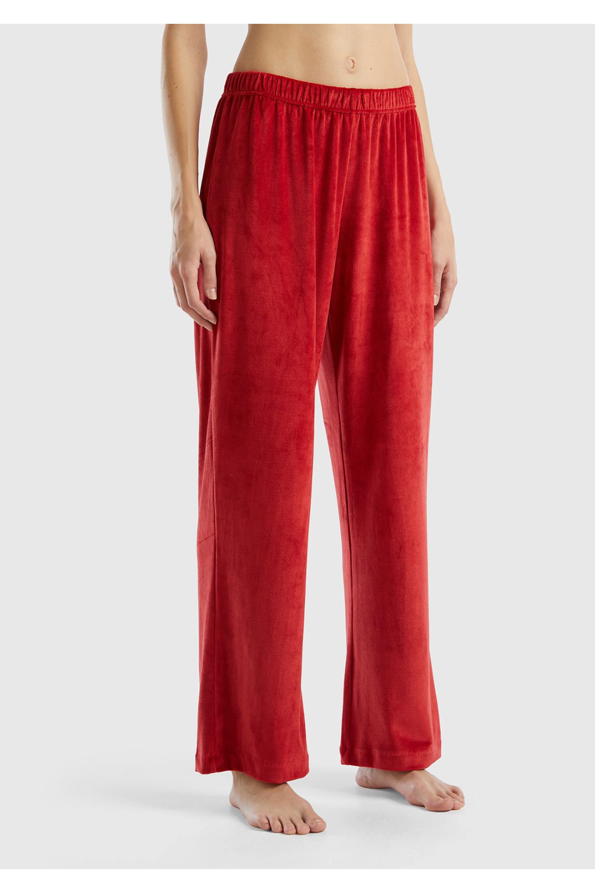 United Colors of Benetton Kadın Kırmızı Geniş Paçalı Pijama Alt