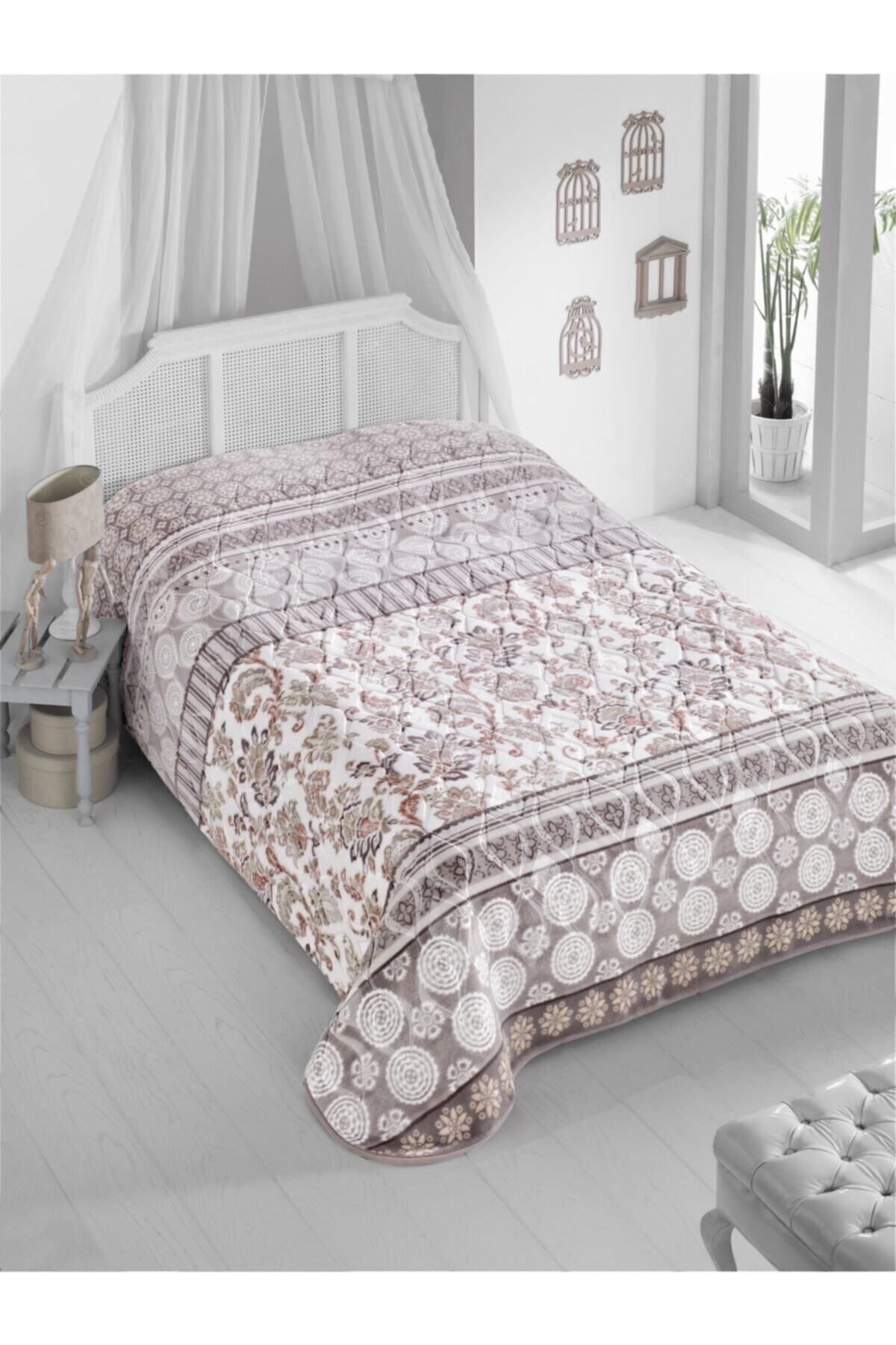 Sarar Polyester Tek Kişilik Kıbele Kahve Battaniye