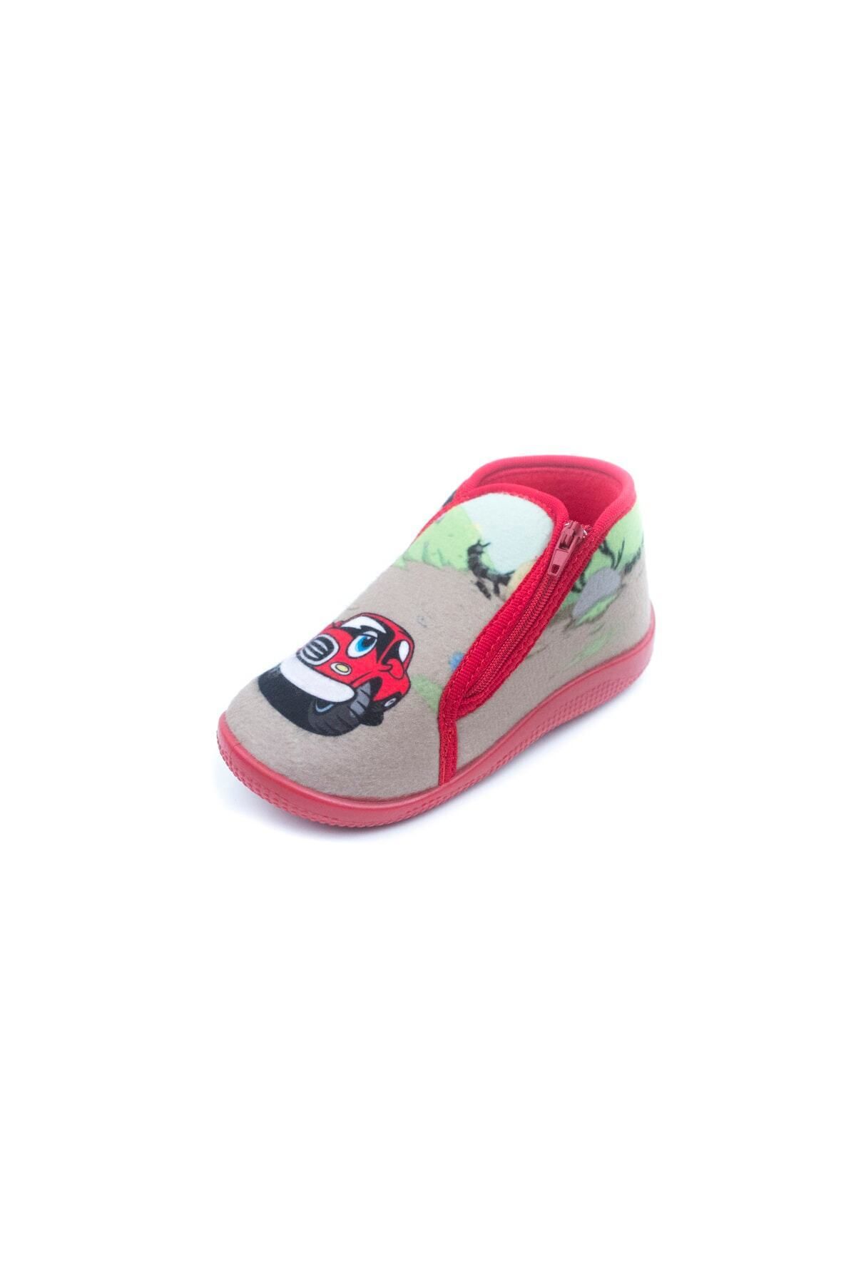Flyingsteps Kız Çocuk Yeşil Arabalı Ortopedik Günlük Kreş Ev Ayakkabısı Panduf