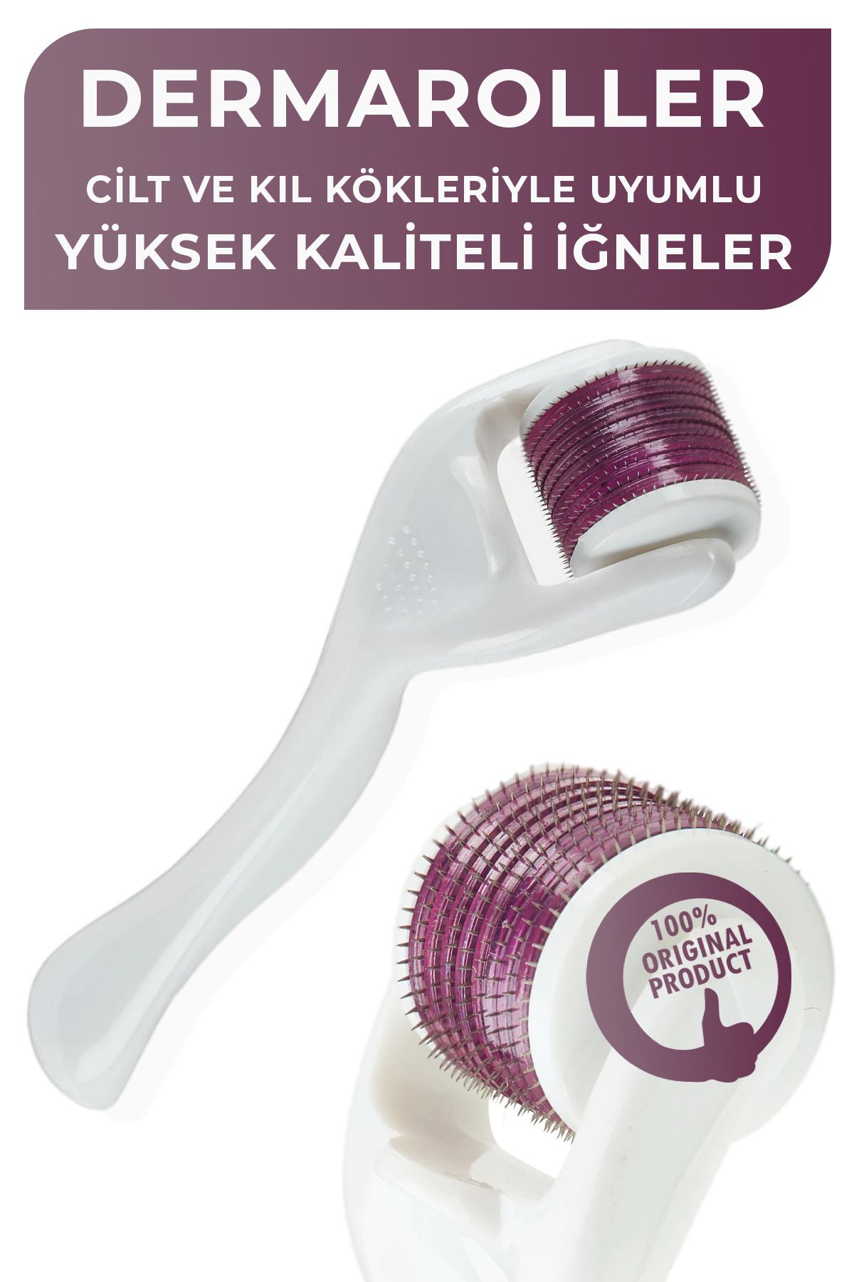 Serap Çınar Cosmetics Dermaroller Beyaz Professional - Saç, Kaş, Sakal Serum Kullanıma Uygun Yeni Seri