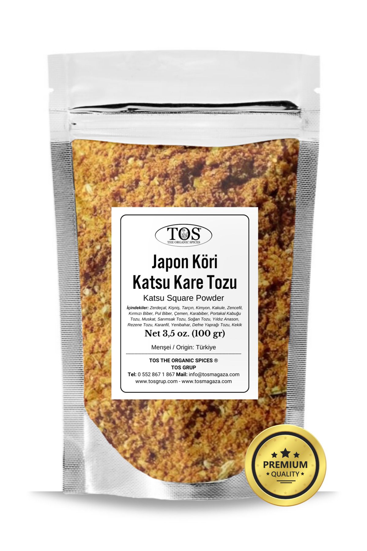 TOS The Organic Spices Japon Köri Katsu Kare Tozu 100 Gr