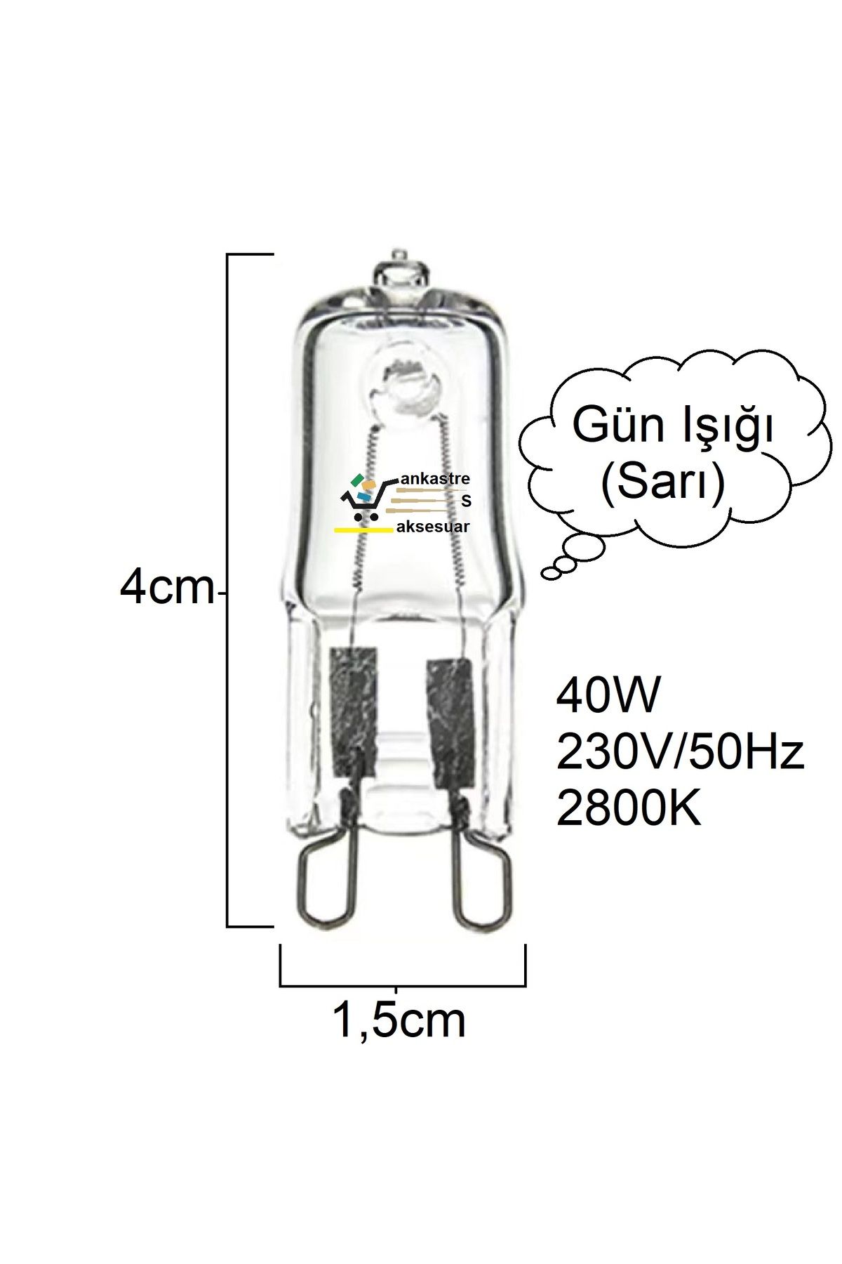 Bosch Gaggenau Fırın İç Aydınlatma Lambası 40W Kapsül Lamba Işık Halojen Ampul 300°C