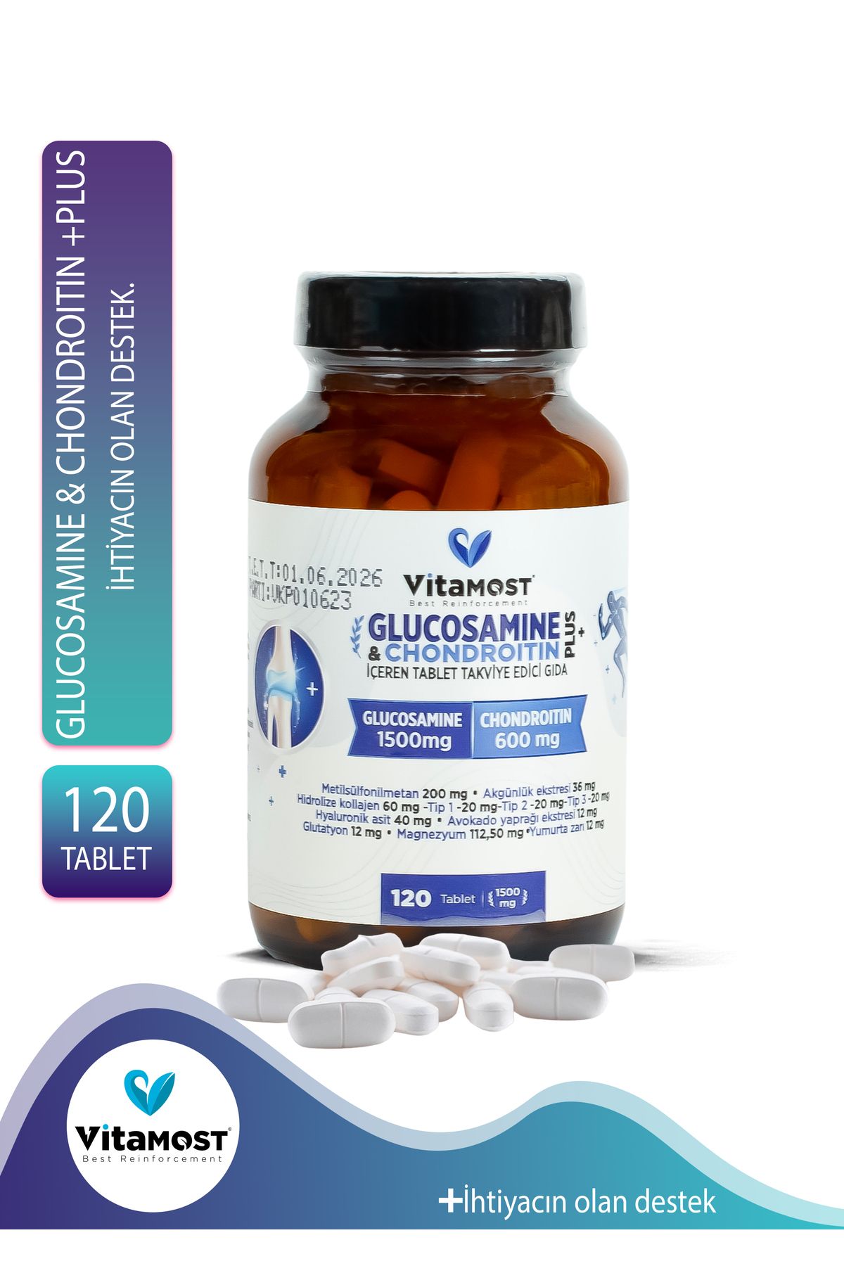 Vitamost GLUCOSAMINE & CHONDROITIN PLUS 120 TABLET 1500 MG