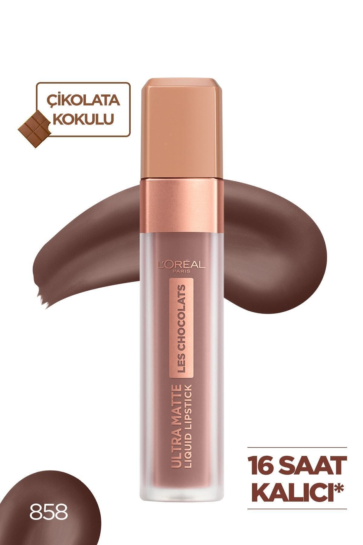 L'Oreal Paris Likit Mat Ruj - Les Chocolats Ultra Matte Liquid Lipstick 858 Oh My Choc! 3600523643837