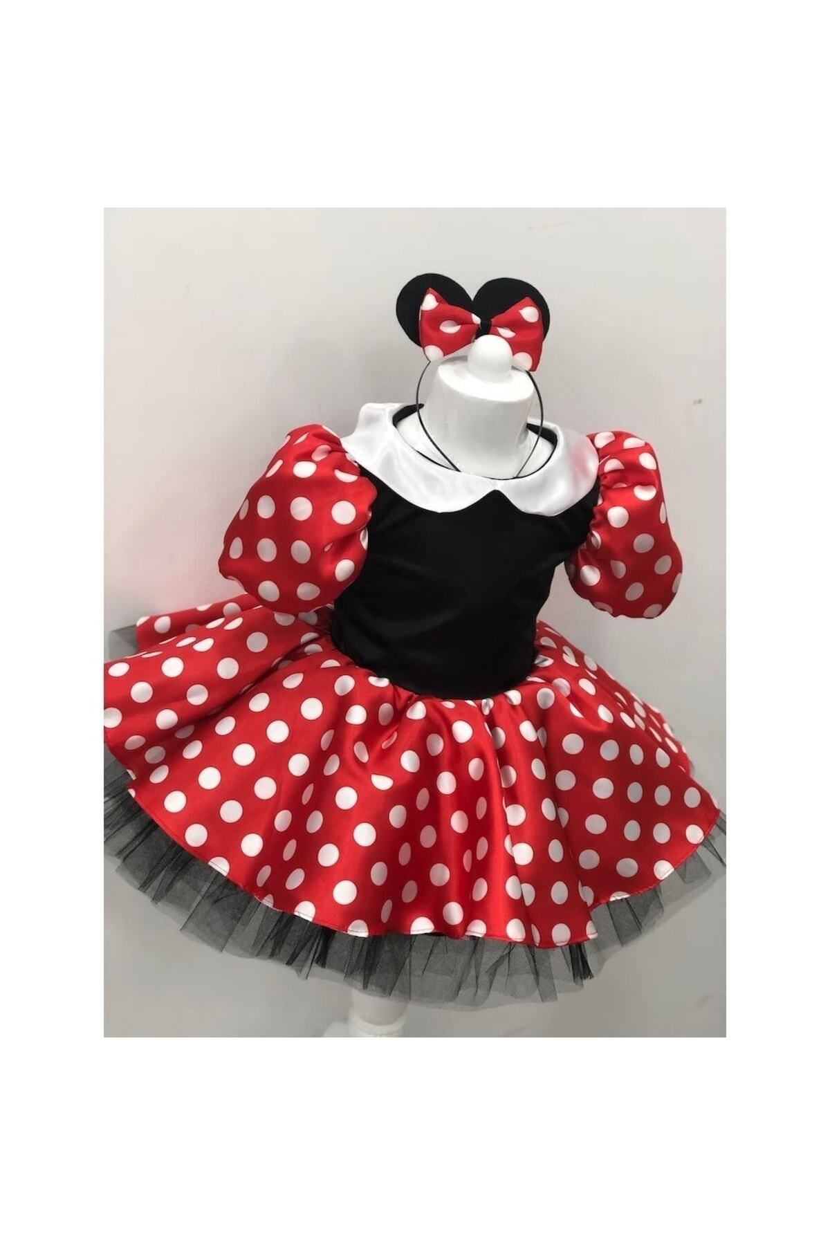 YAĞMUR KOStütüM Minnie Mouse Kız Çocuk Doğumgünü Elbisesi Parti Kostümü