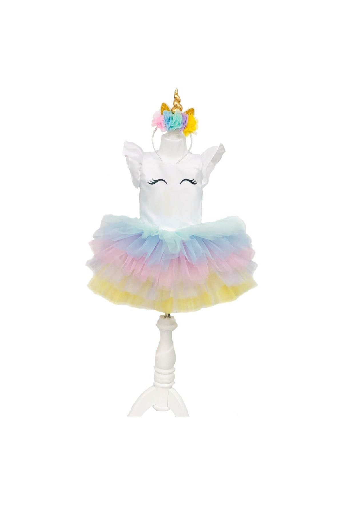 YAĞMUR KOStütüM Unicorn Model Kız Çocuk Bebek Abiye Elbise Kostüm