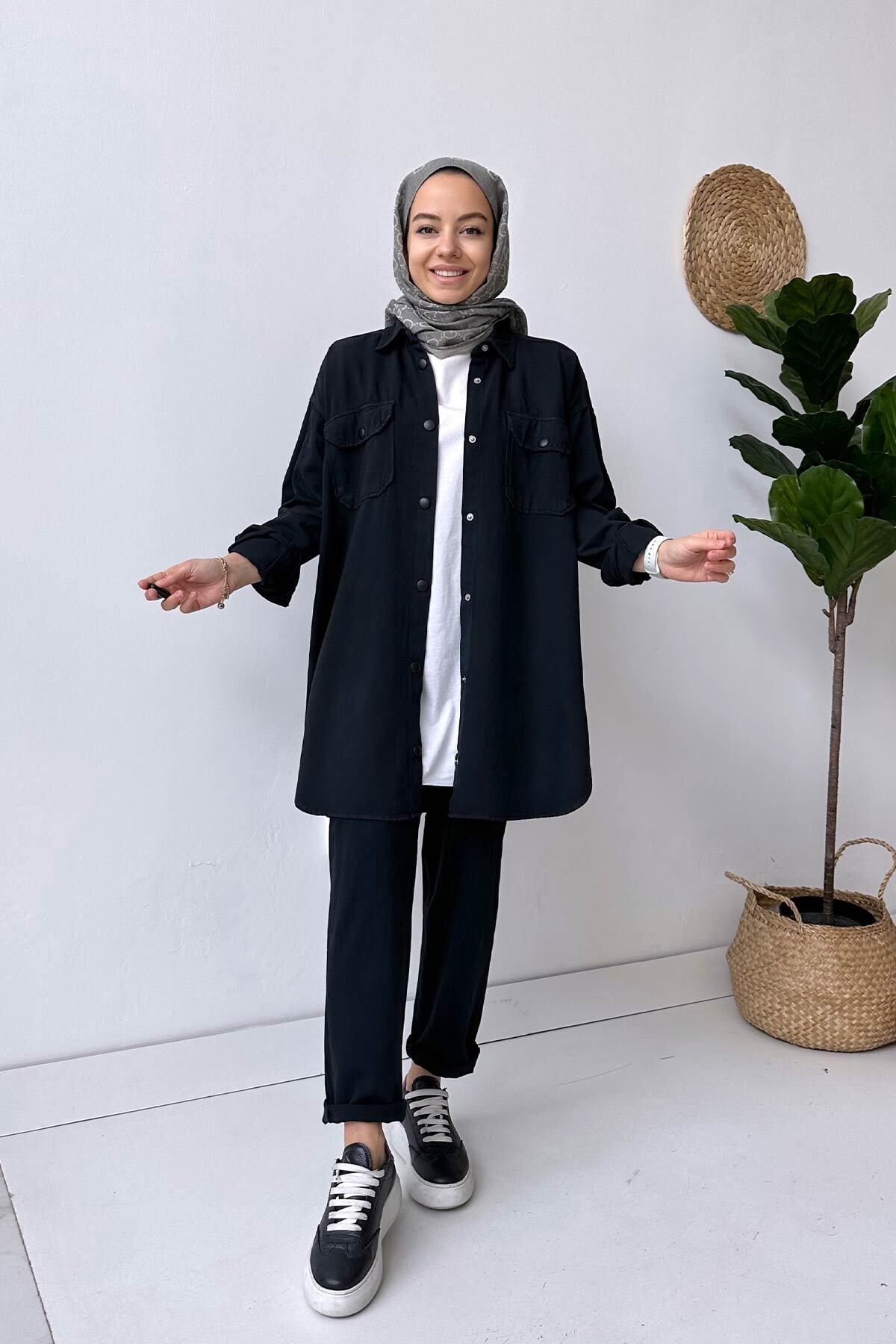 Ka Hijab Soft Tesettür Takım - Siyah