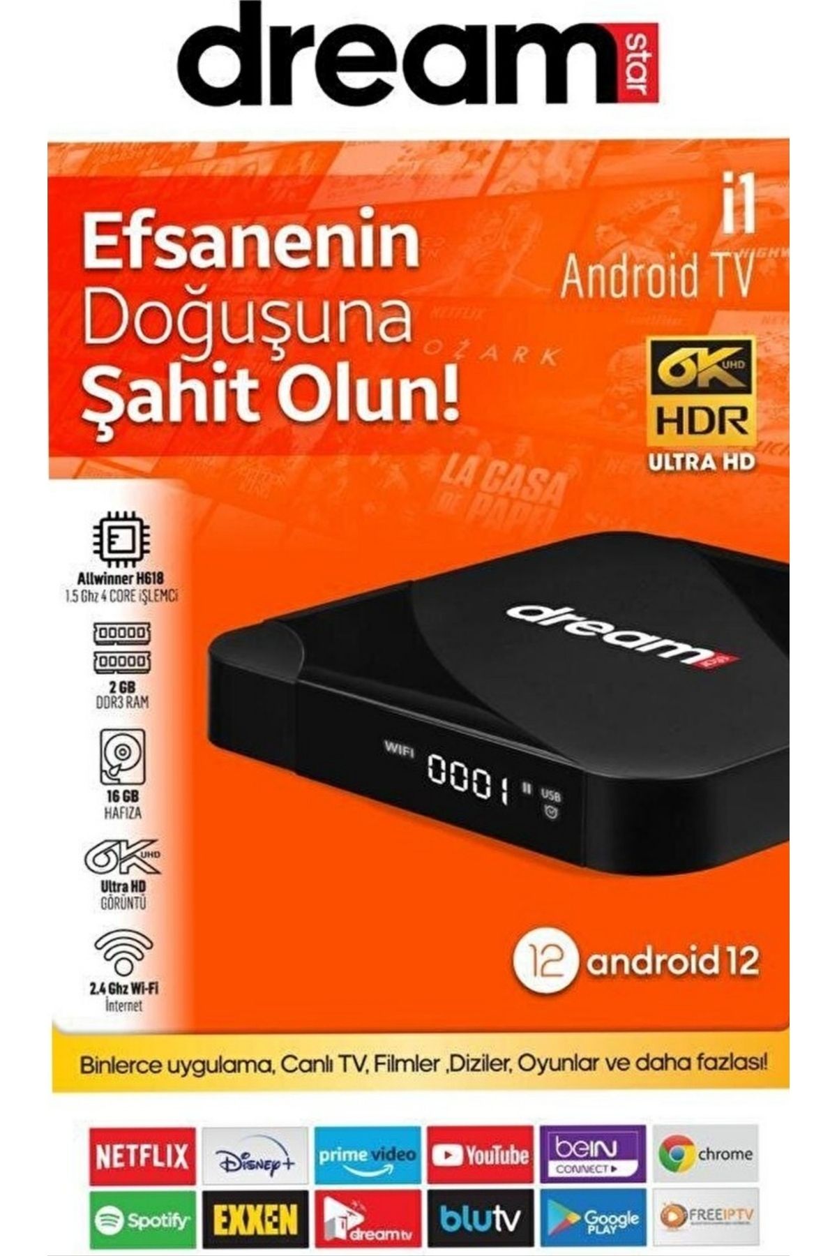 Dreamstar  I1 Android Tv Box 2gb Ram 16gb Hafıza Android 12