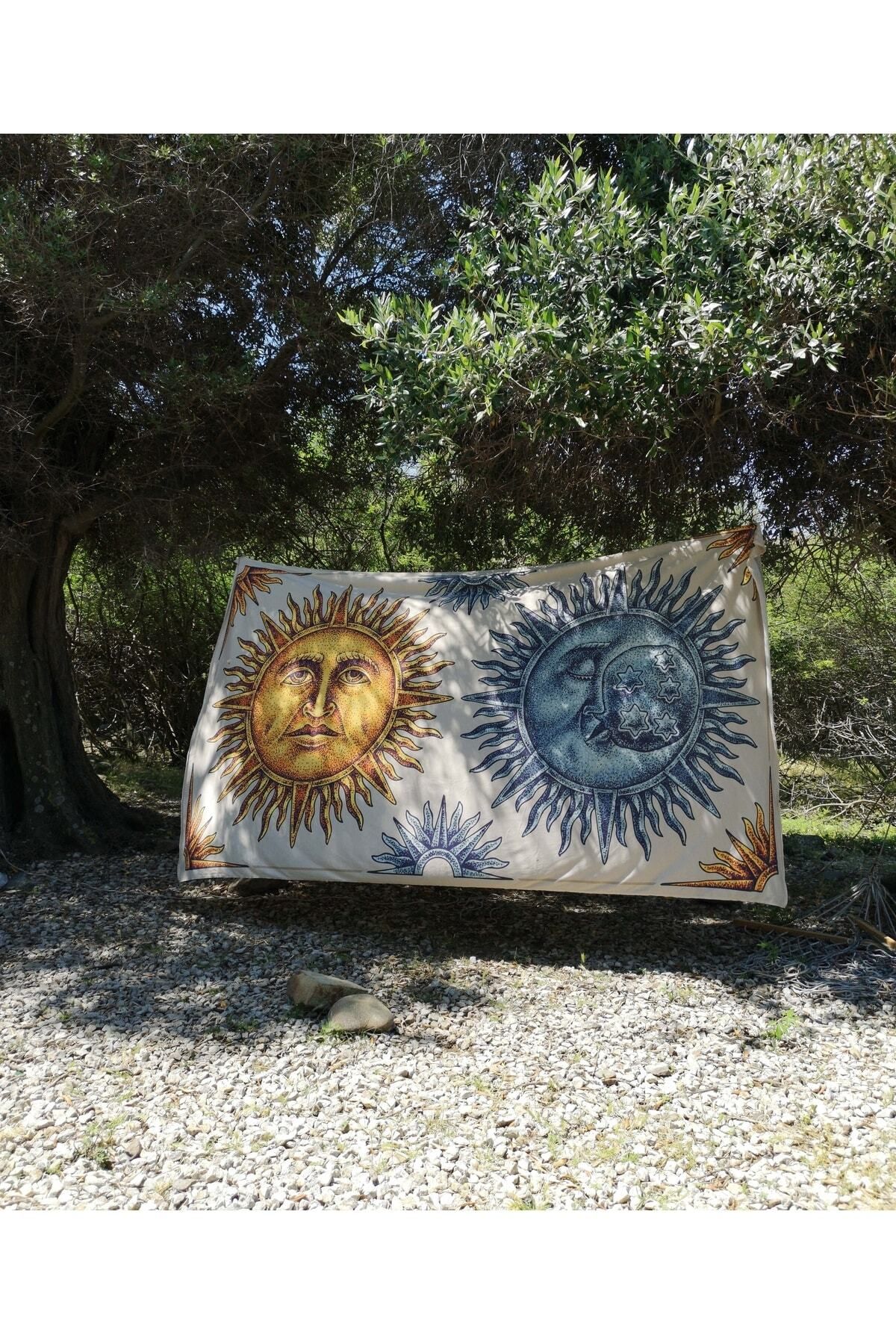 WANDER TAPESTRY Dev Boy Güneş ve Ay Duvar Örtüsü Tapestry 270x150 cm