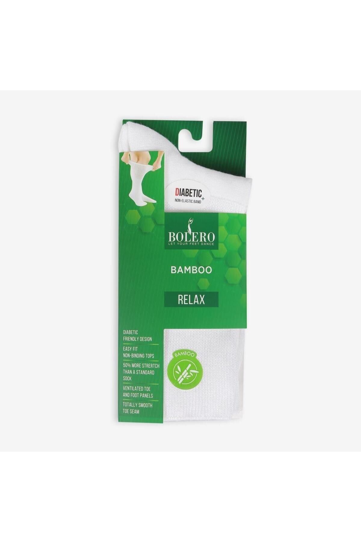 Bolero Bambu Beyaz Diyabetik Şeker Çorabı