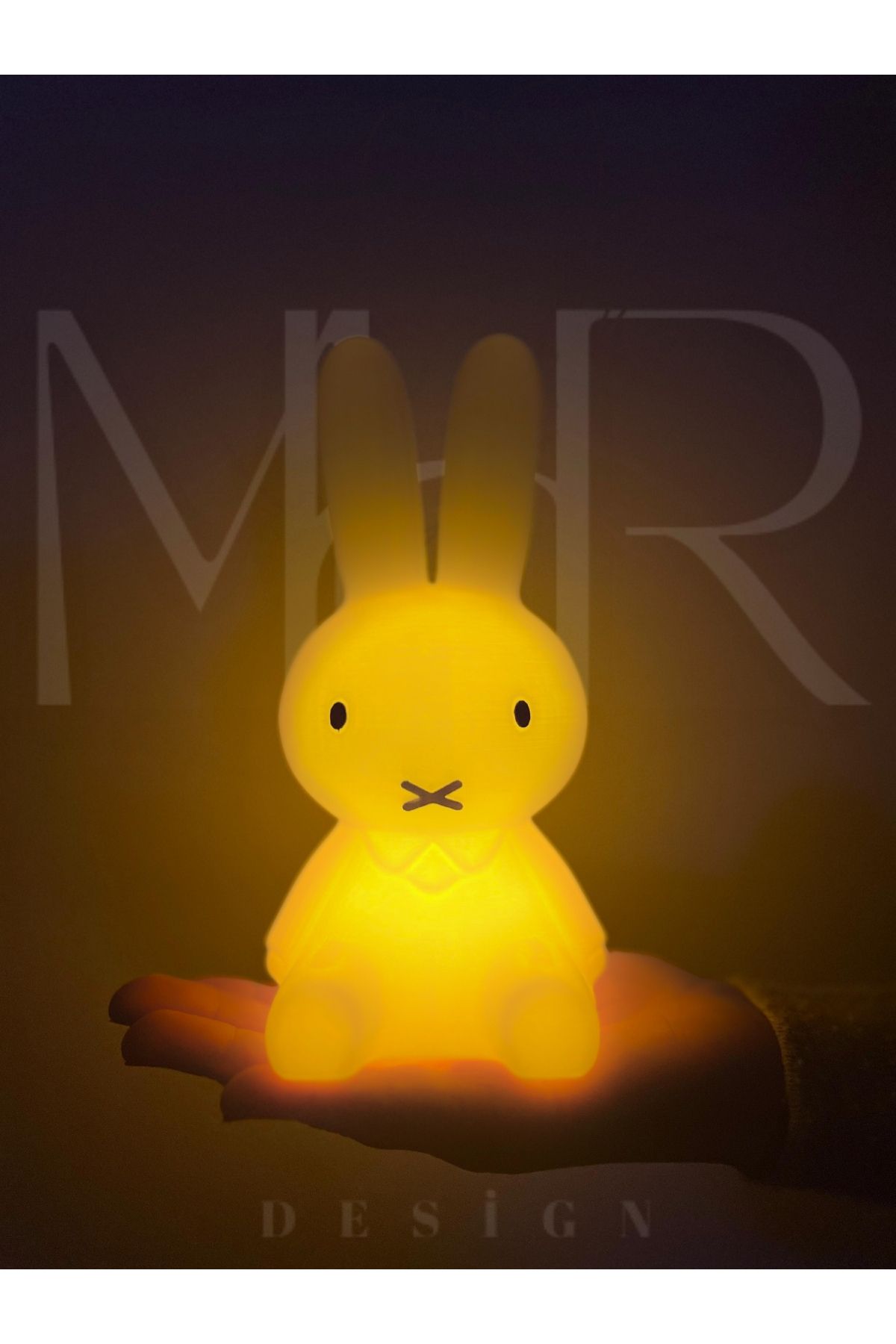 MHRDESİNG Miffy Tavşan Gece Lambası Orta Boy 18 Cm Gün Işığı Pilli