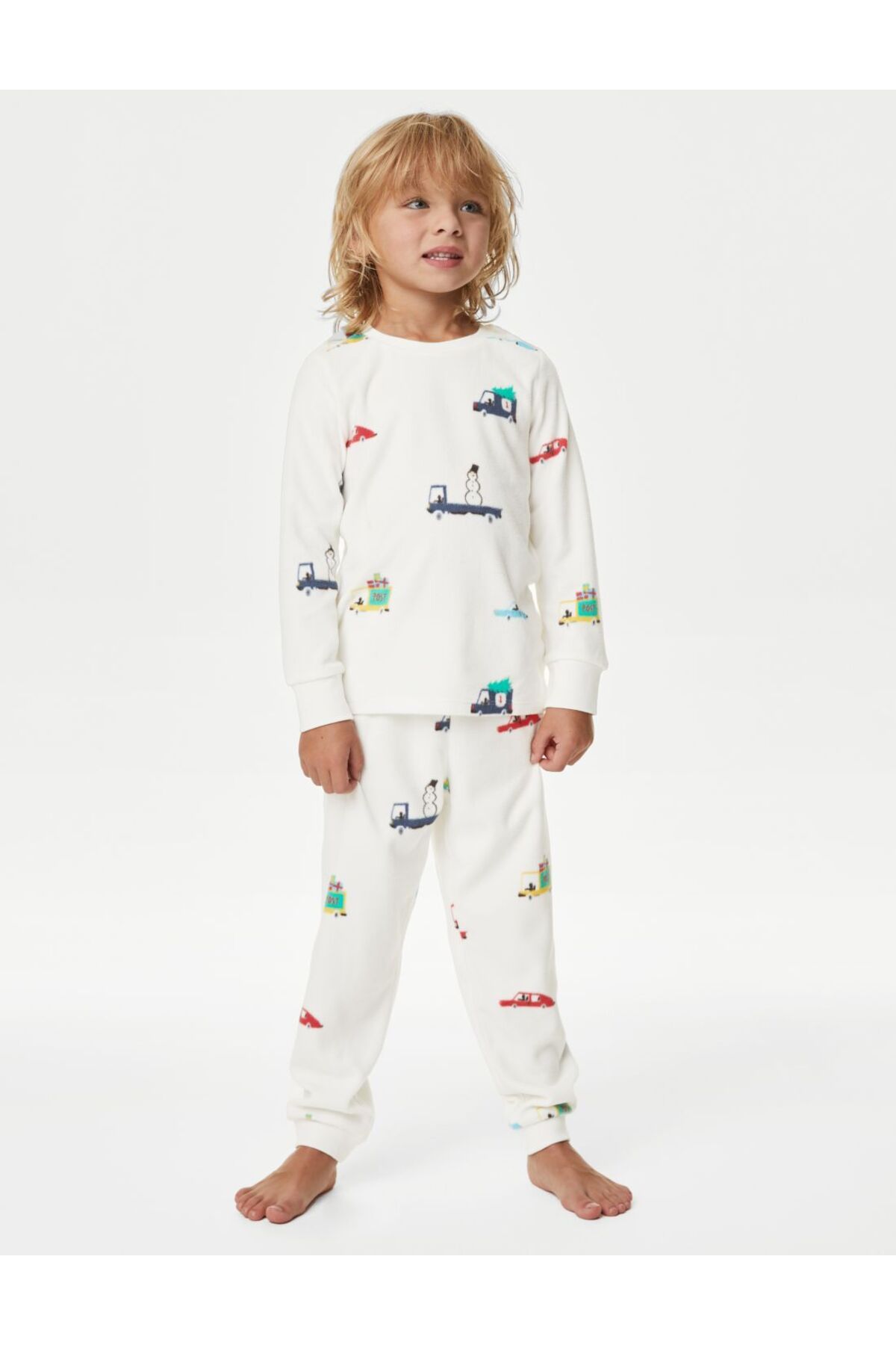 Marks & Spencer Yılbaşı Temalı Uzun Kollu Polar Pijama Takımı (1-7 Yaş)