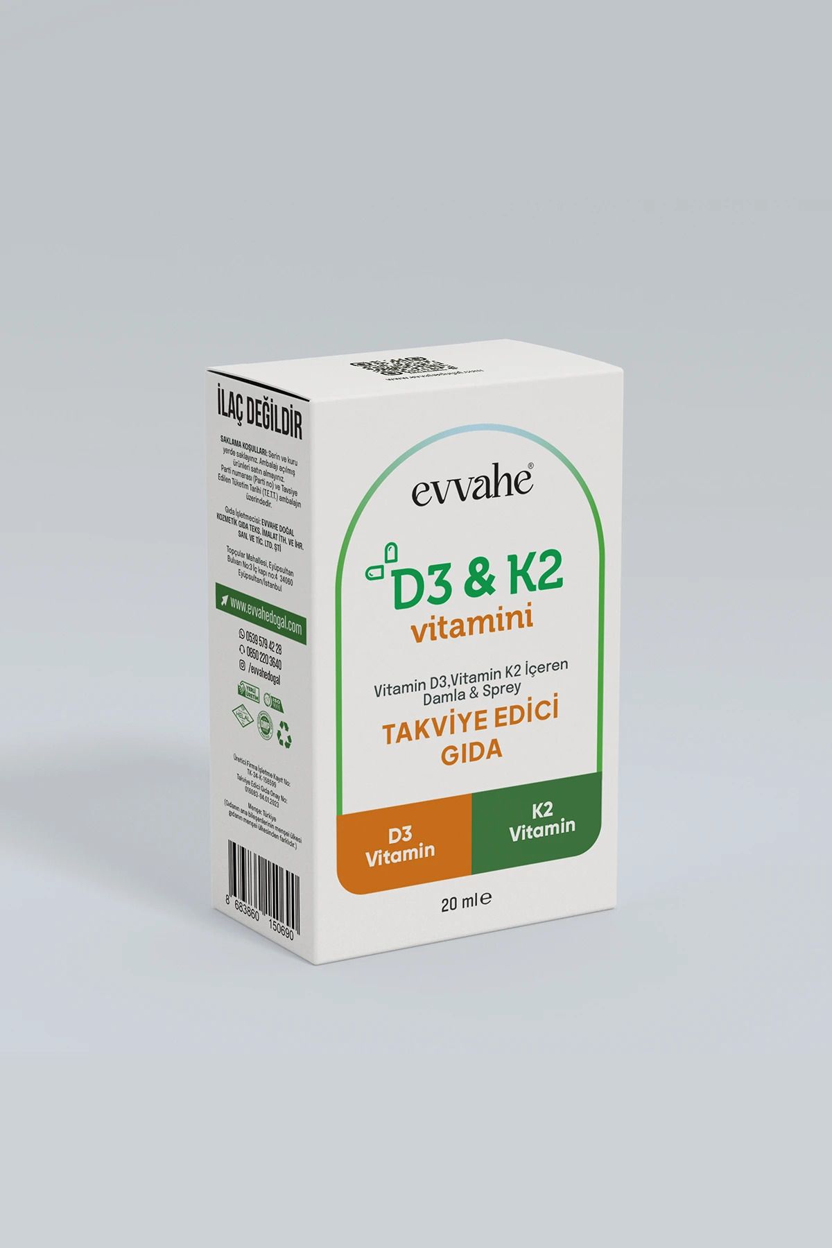 EVVAHE DOĞAL Vitamin D3 K2 (20ml.)