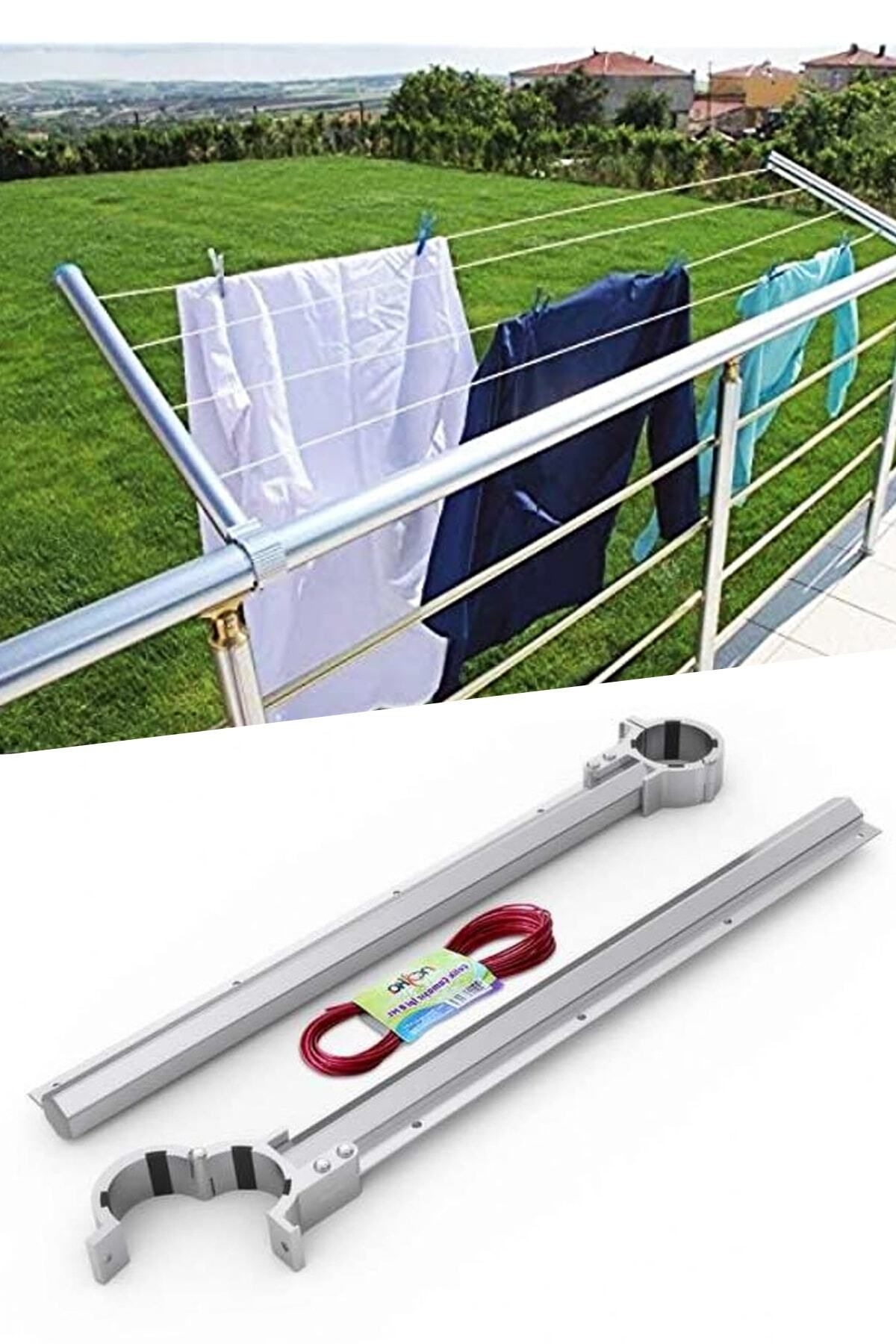 Morpanya Metal Alüminyum Balkon Çamaşır Kurutma Askısı Balkon Çamaşır Askılığı Çamaşır Kurutmalık