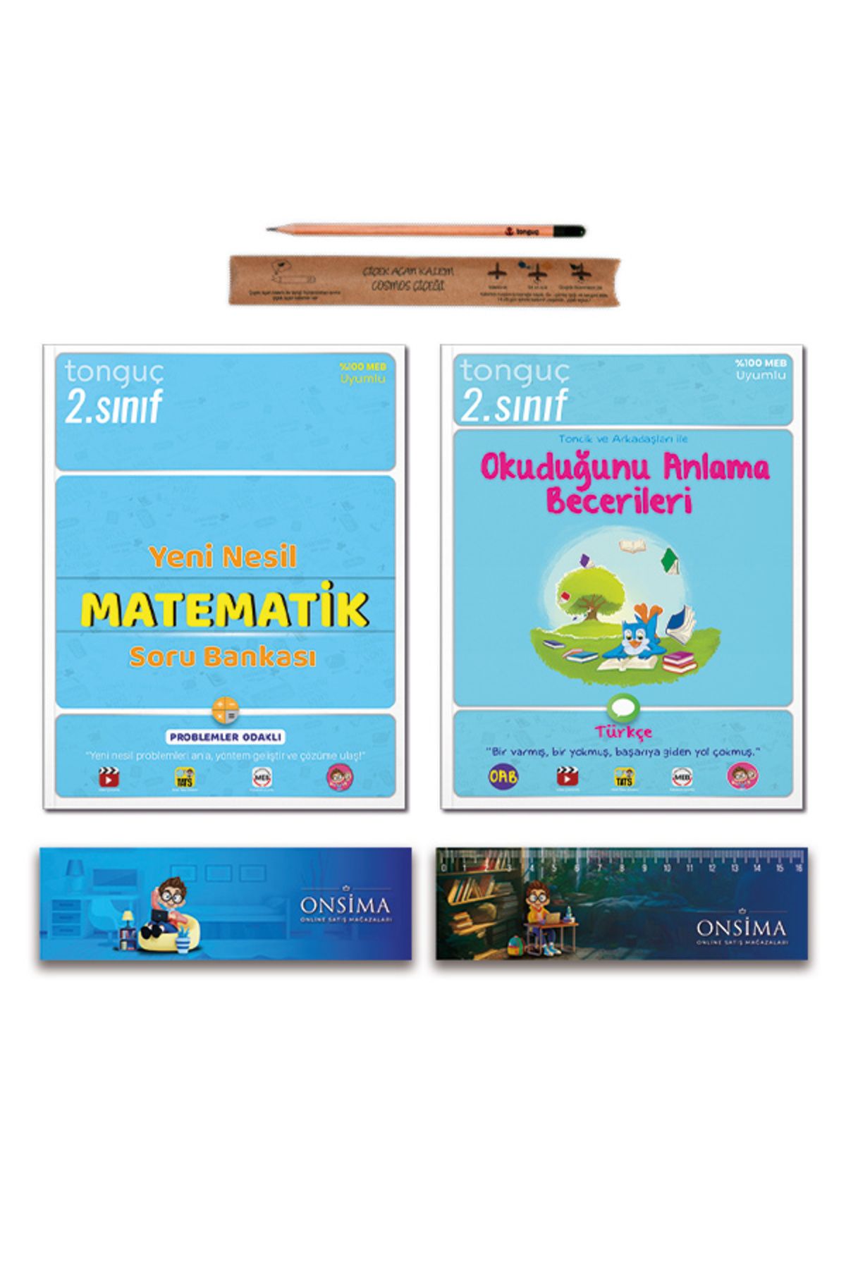 Tonguç Yayınları 2. Sınıf Yeni Nesil Matematik Soru Bankası - Türkçe Okuduğunu Anlama Becerileri Set 2 Kitap